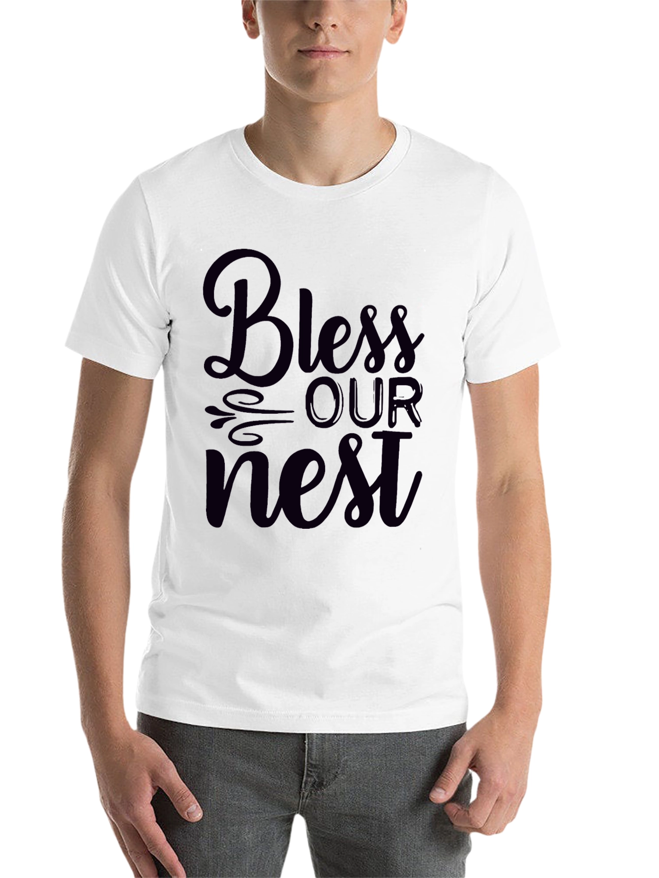 Black Bless Our Nest Graphic Tee - Stylish Comfort view 14