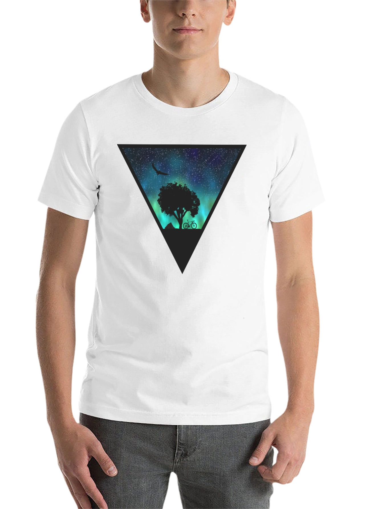 Black Aurora Tree Graphic Tee - Black view 14