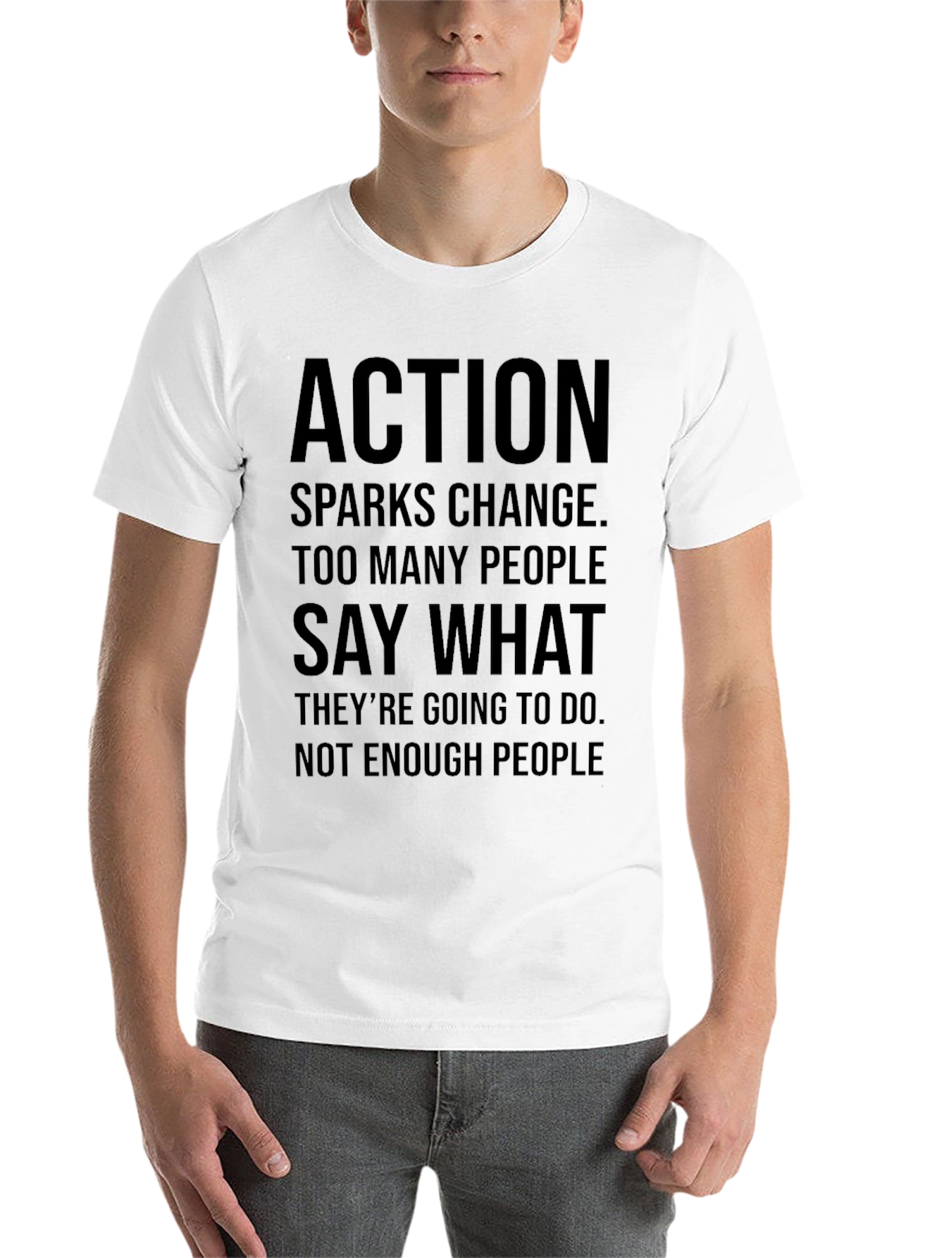 Black Action Sparks Change Graphic T-Shirt view 14