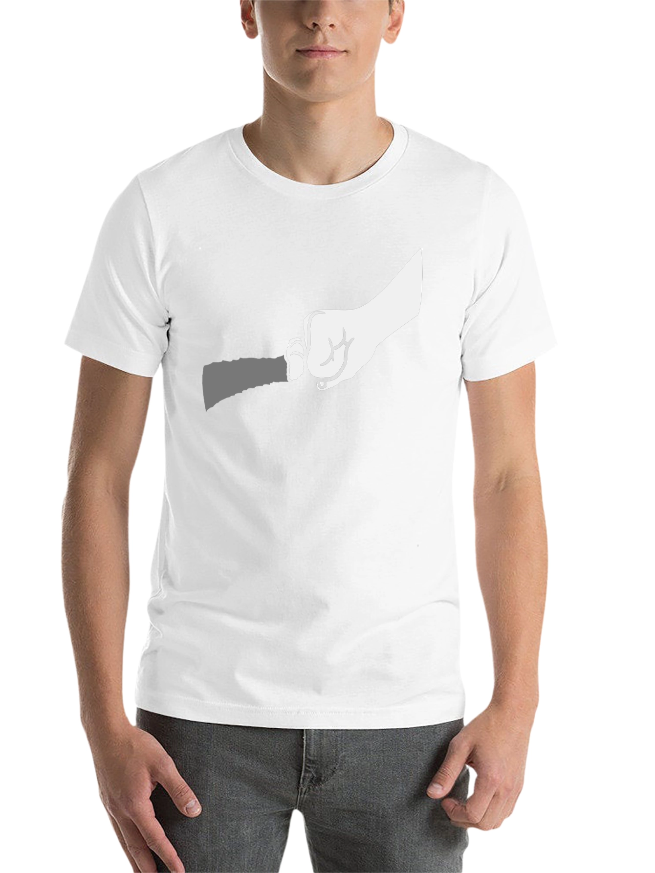 Black Hand Holding Knife Graphic T-Shirt view 14