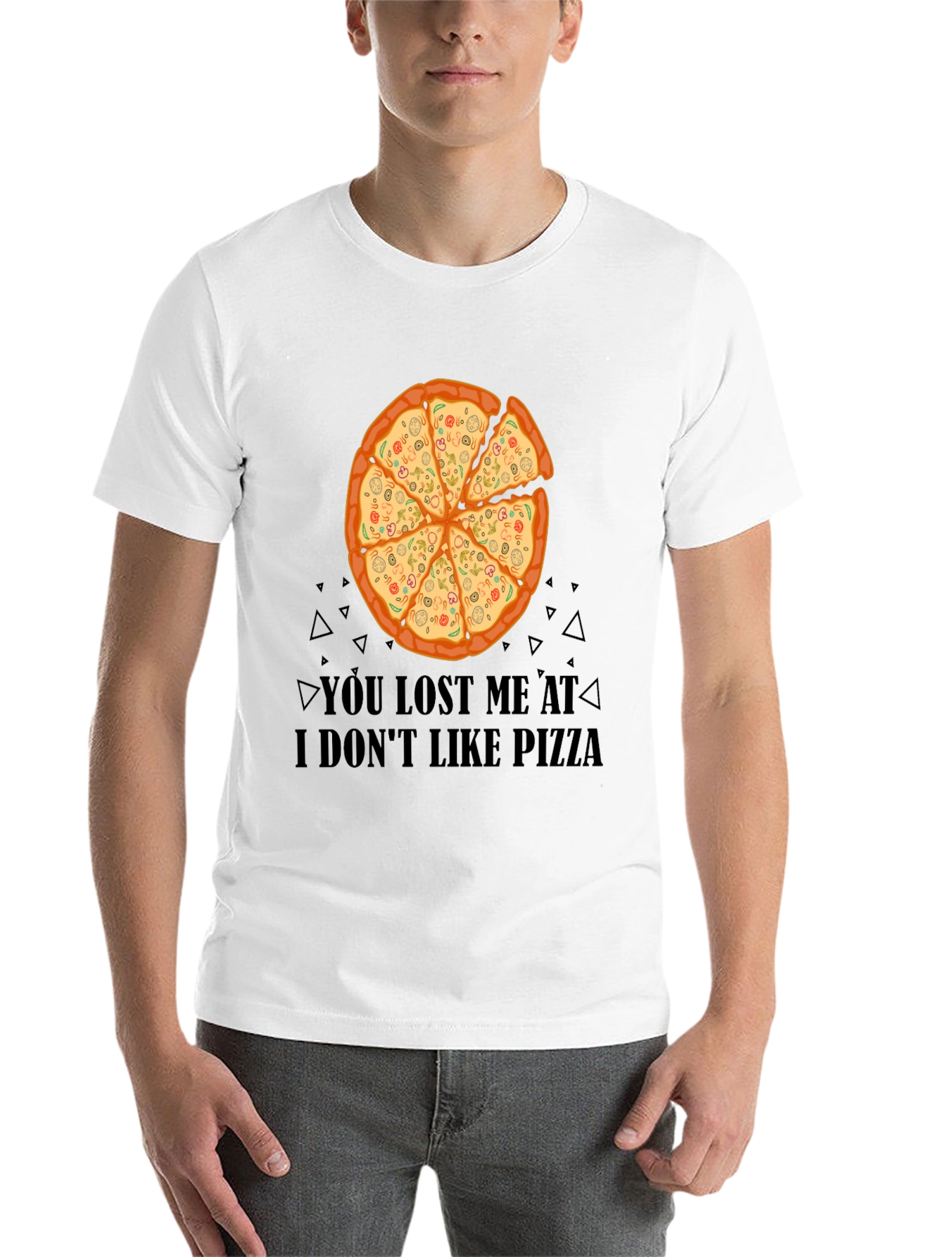 Black Pizza Lover T-Shirt - You Lost Me At I Don't Like Pizza Funny Tee view 14