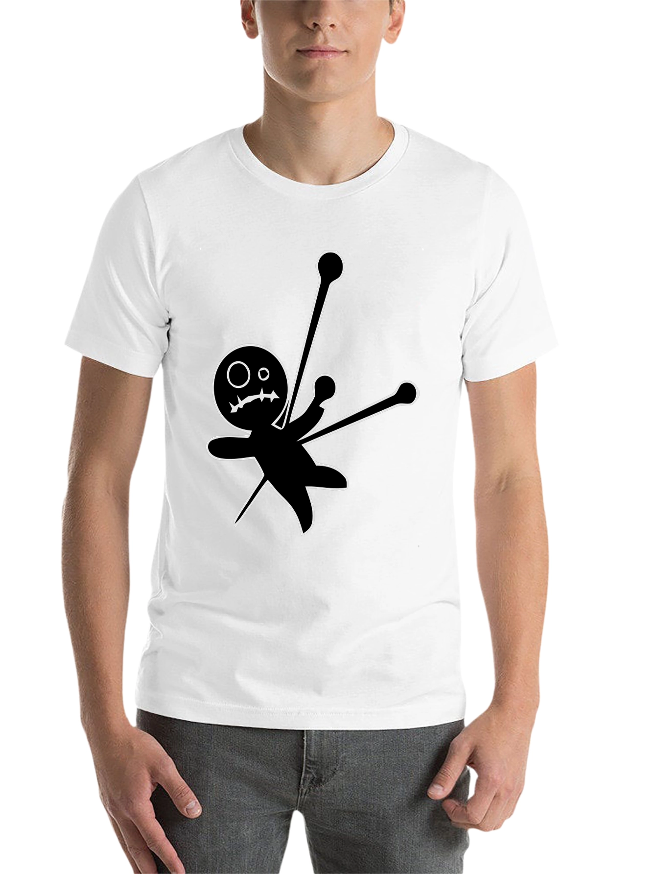 Black Voodoo Doll Graphic Tee - Black Cotton view 14