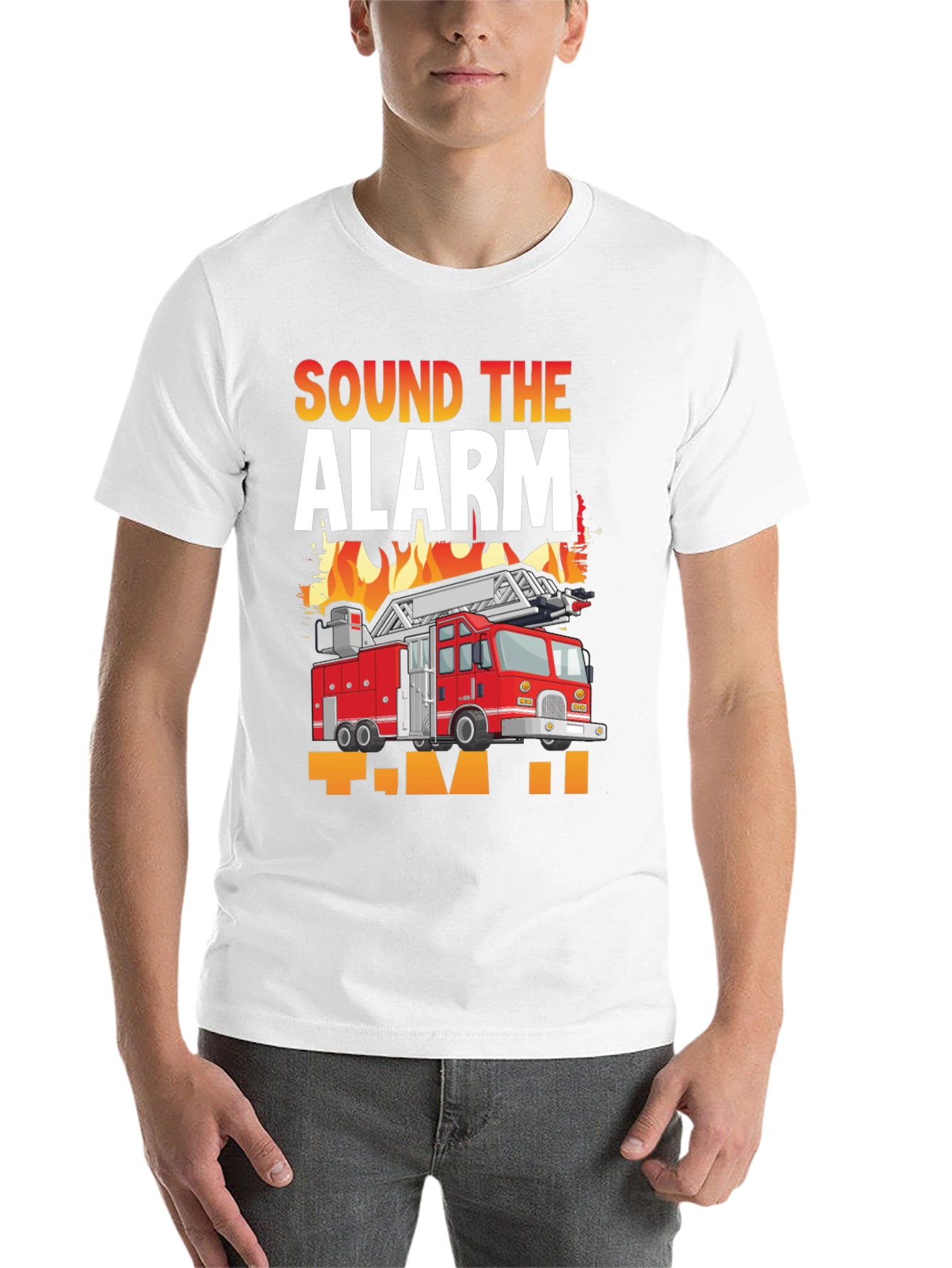 Black Sound the Alarm Firefighter T-Shirt view 14