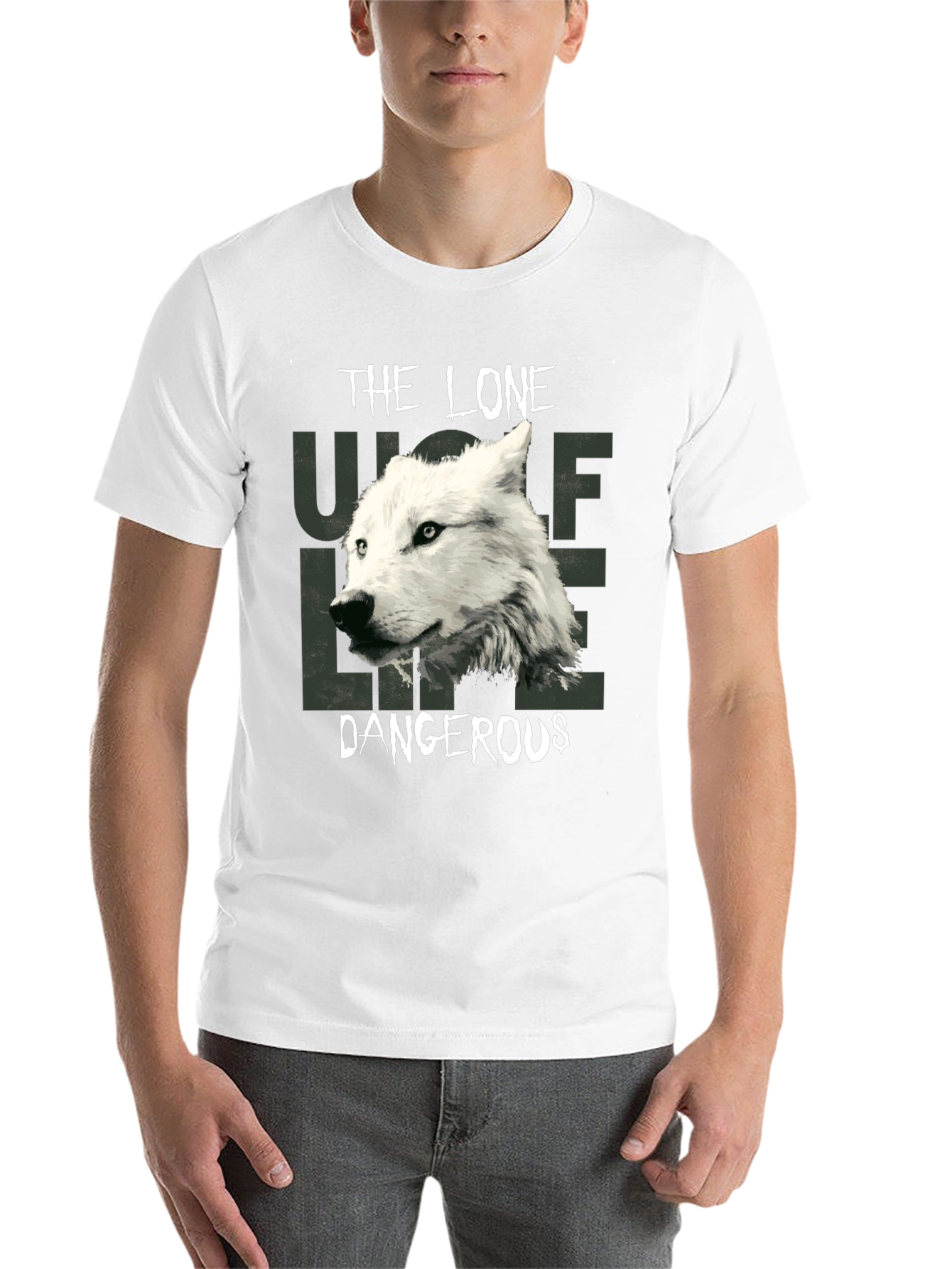 Black The Lone Wolf Dangerous Graphic T-Shirt view 14