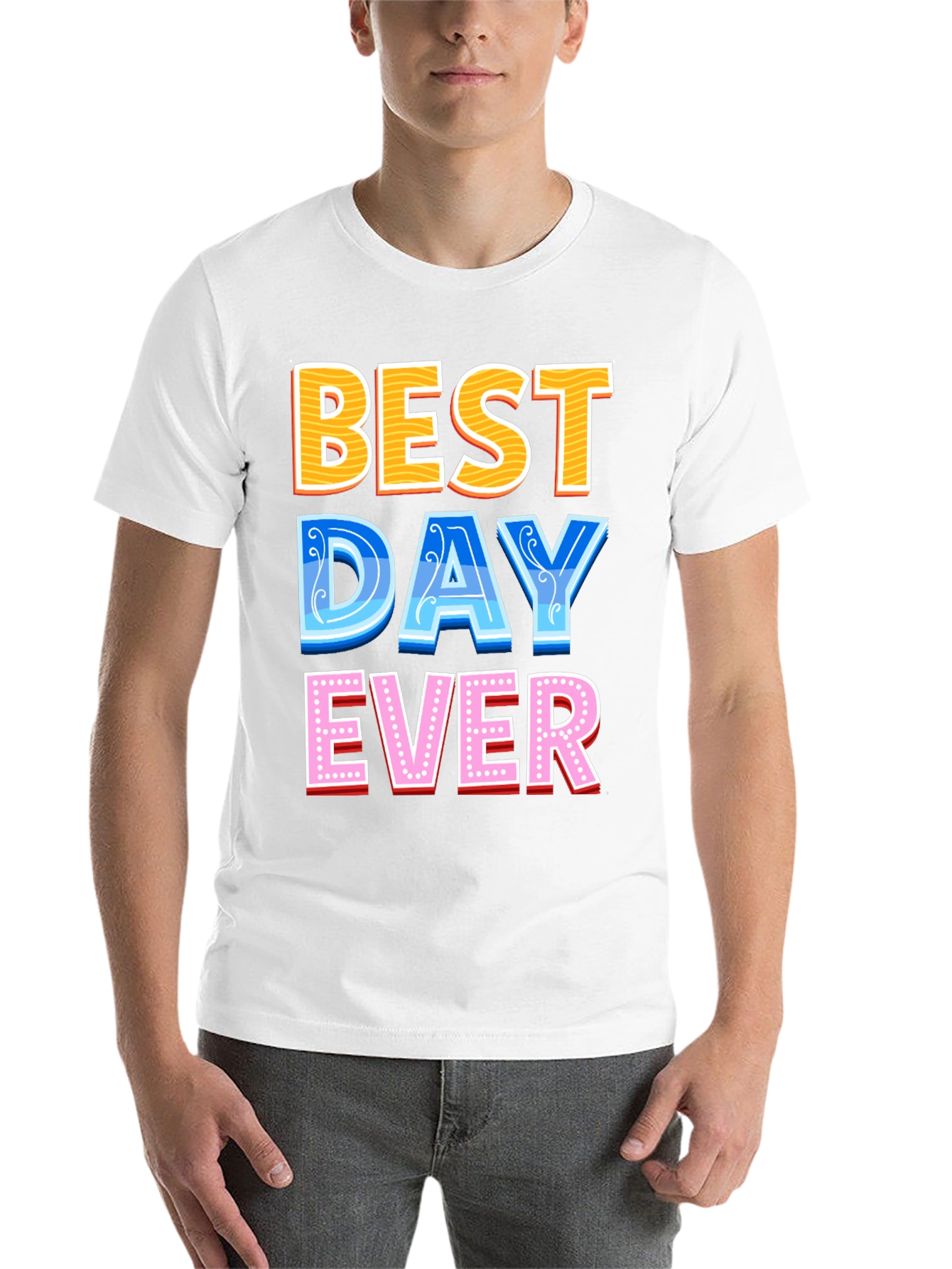 Black Best Day Ever Graphic Tee - Fun Casual T-Shirt view 14