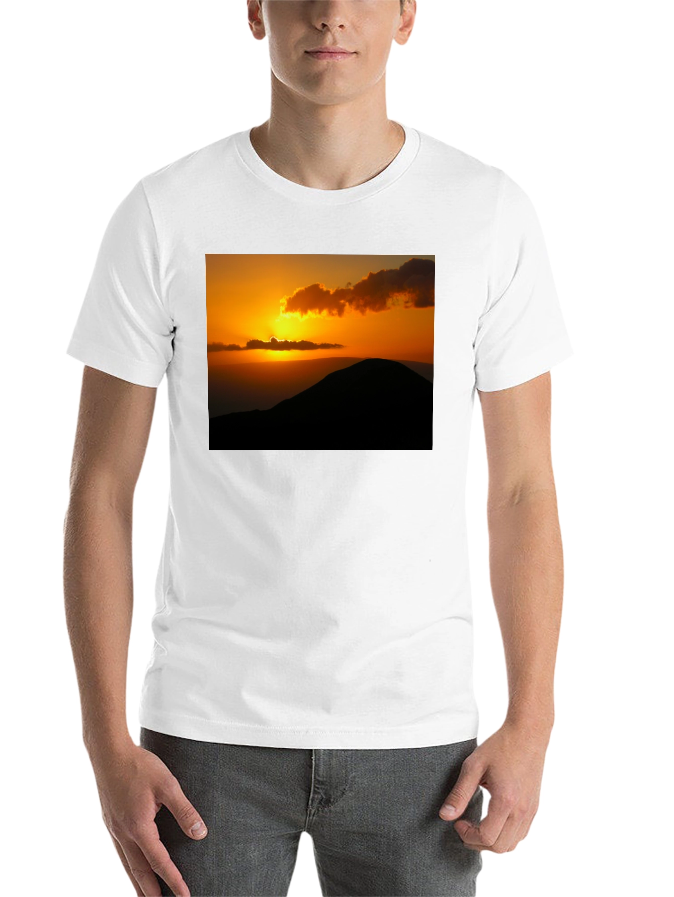 Black Sunset Mountain Graphic Tee - Black Cotton Blend view 14