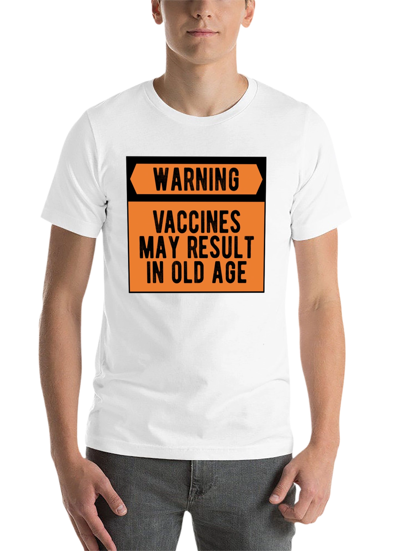 Black Warning Vaccines May Result in Old Age T-Shirt view 14