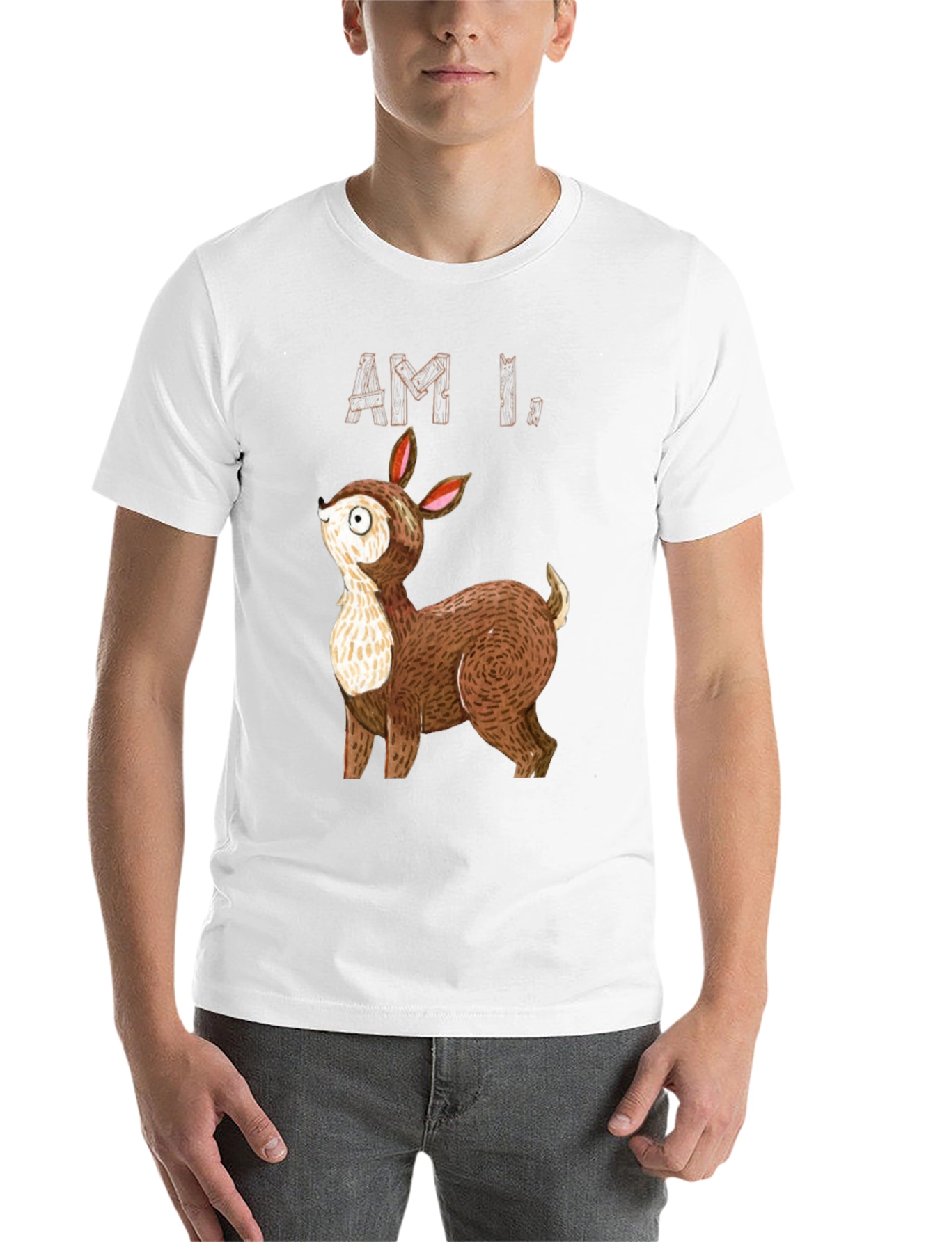 Black Am I Deer? Graphic Tee - Black Cotton T-Shirt view 14