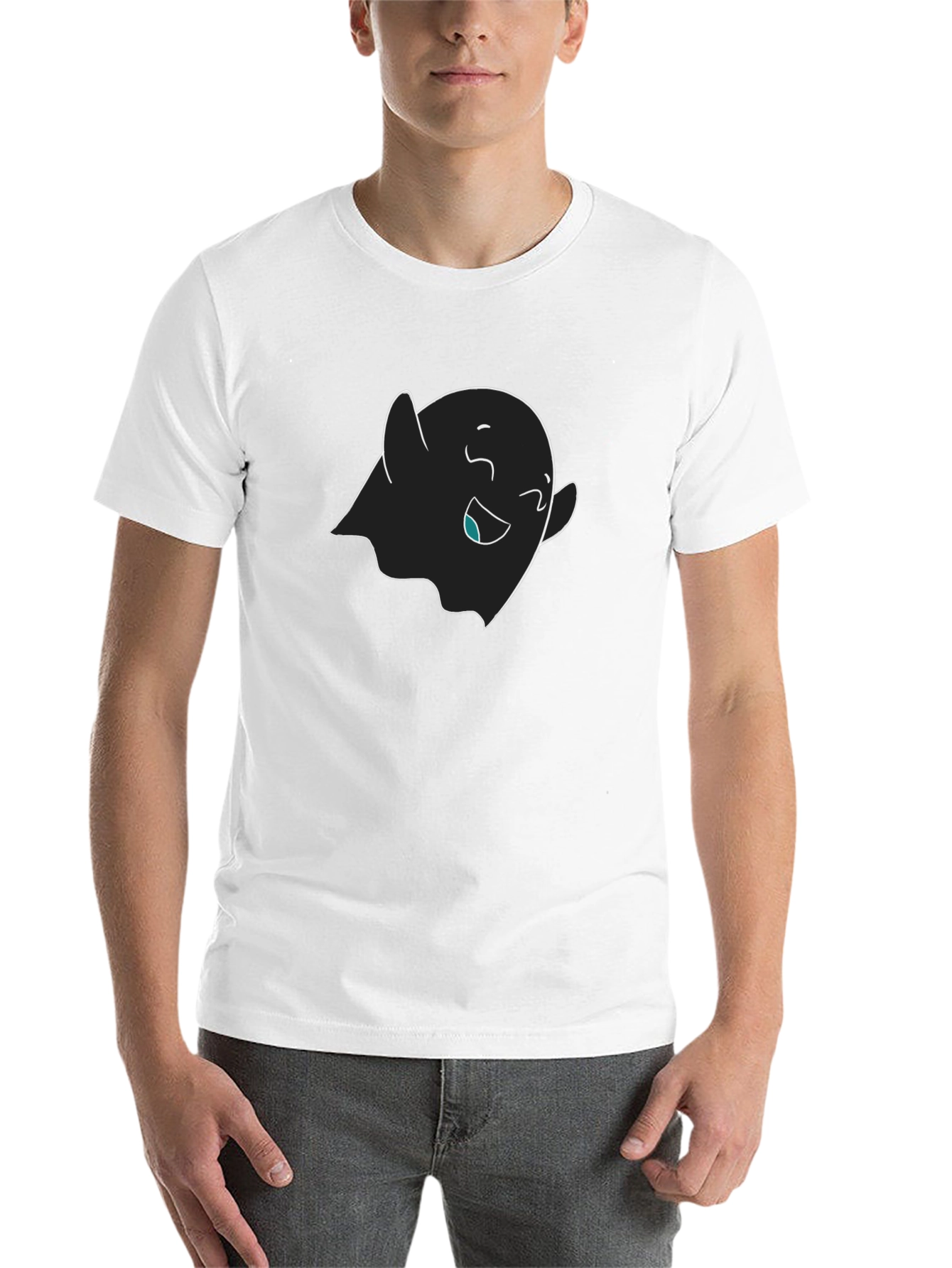 Black Cute Ghost Graphic Black T-Shirt view 14