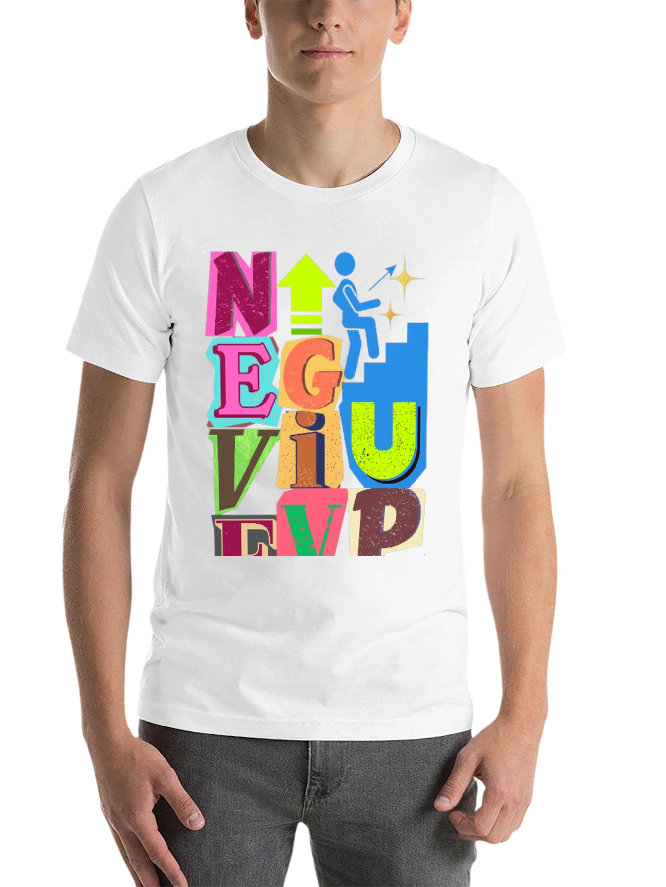 Black Motivational Graphic Tee - Climb to the Top! view 14