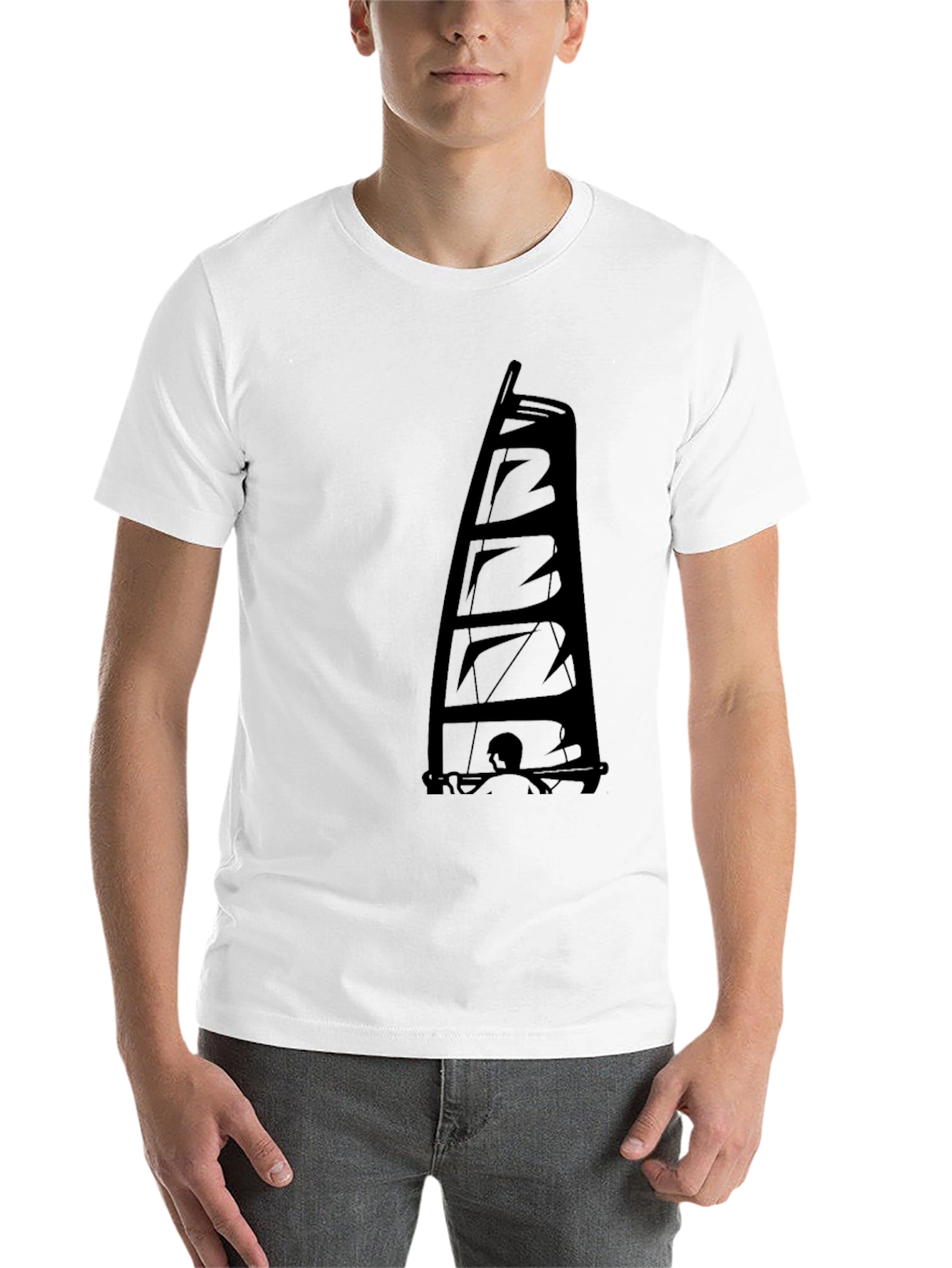 Black Sailing Graphic Tee - Black Crew Neck T-Shirt view 14