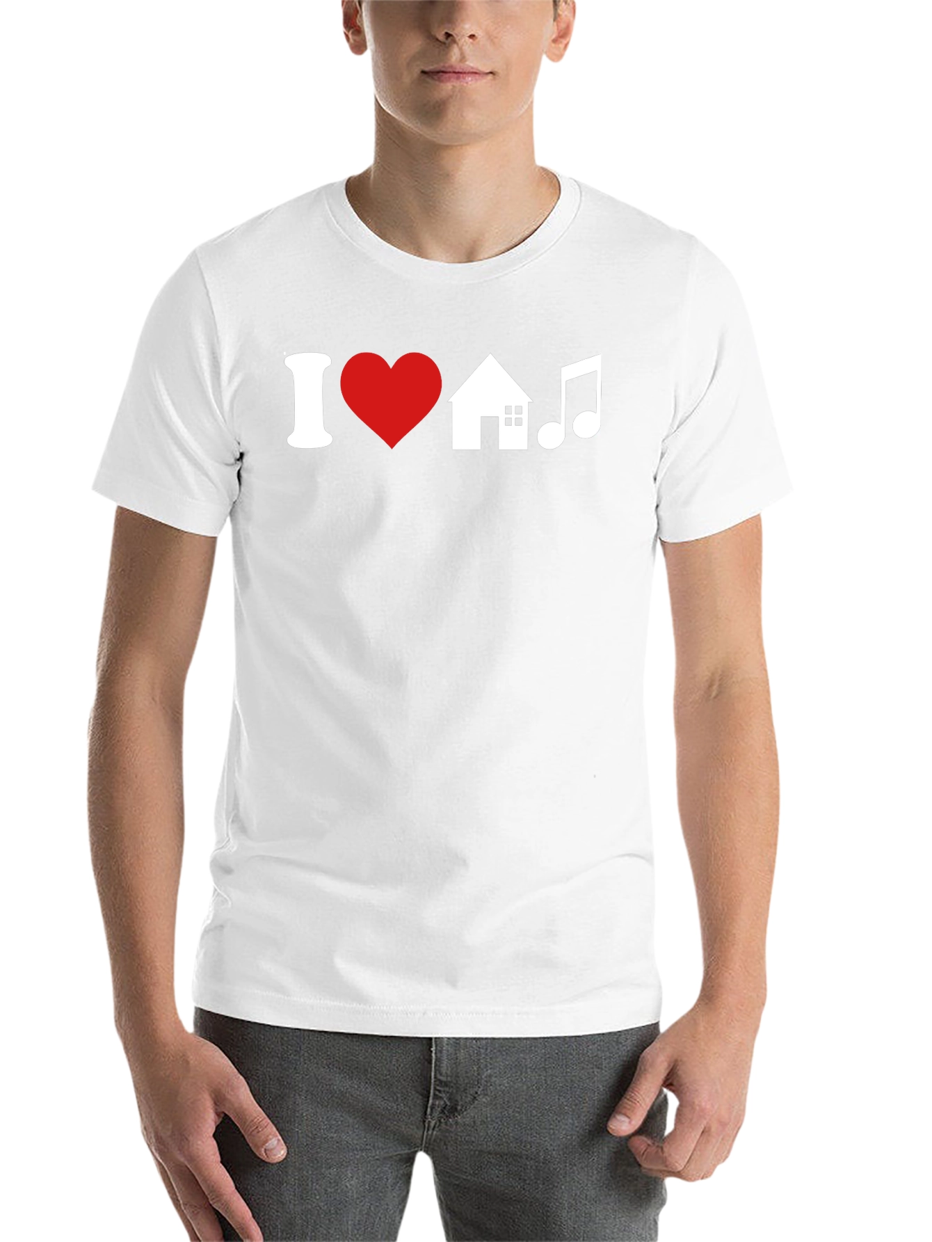 Black I Love House Music T-Shirt view 14