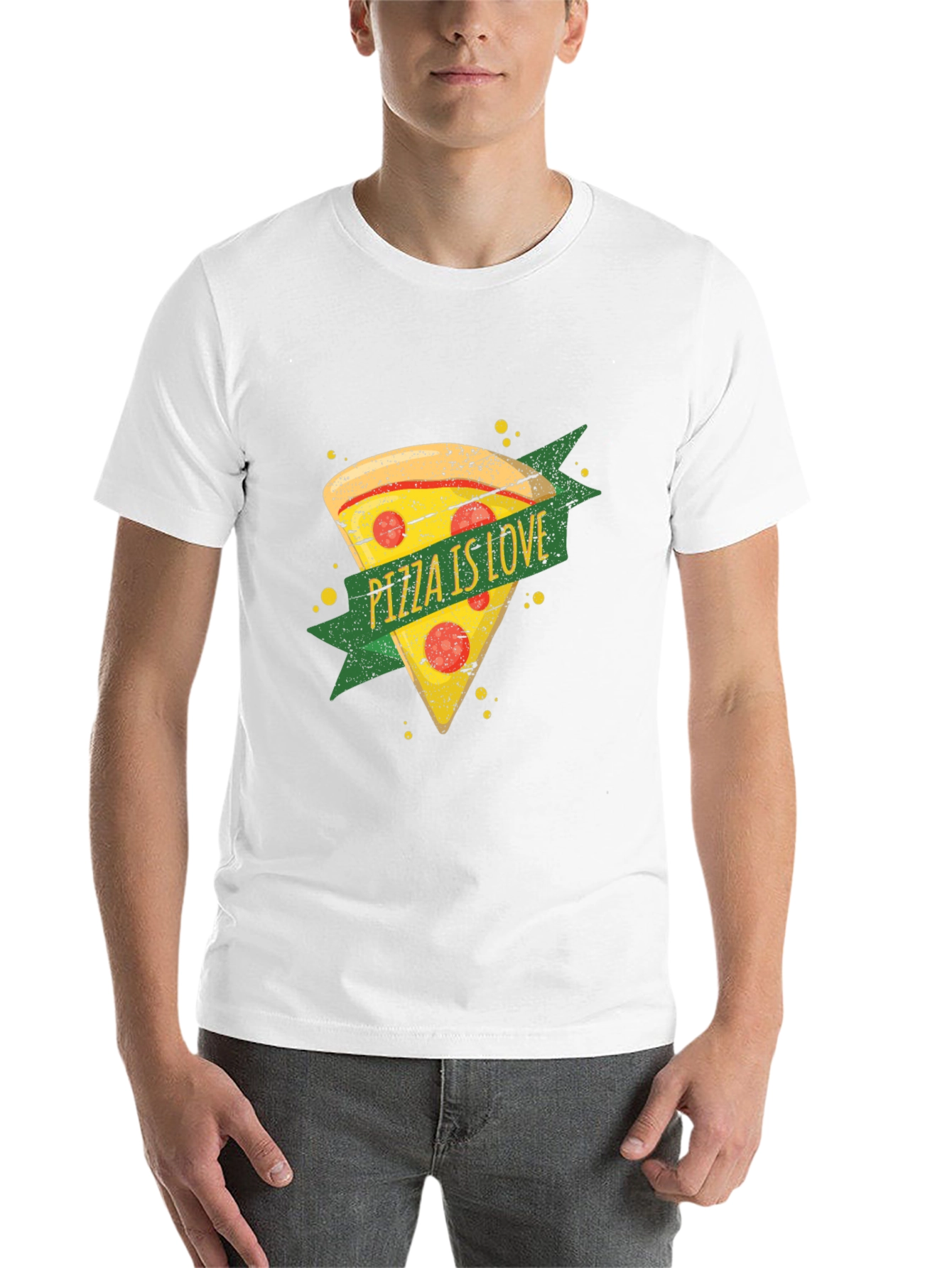 Black Pizza is Love Graphic T-Shirt - Black view 14
