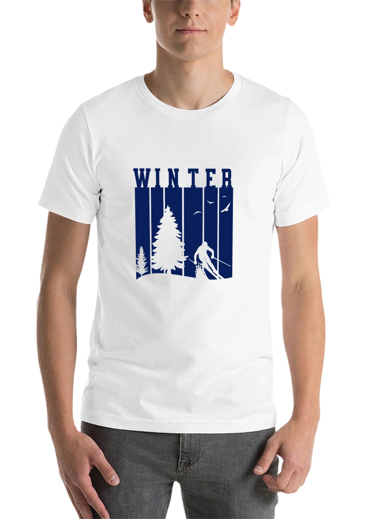 Black Winter Scene Graphic T-Shirt view 14