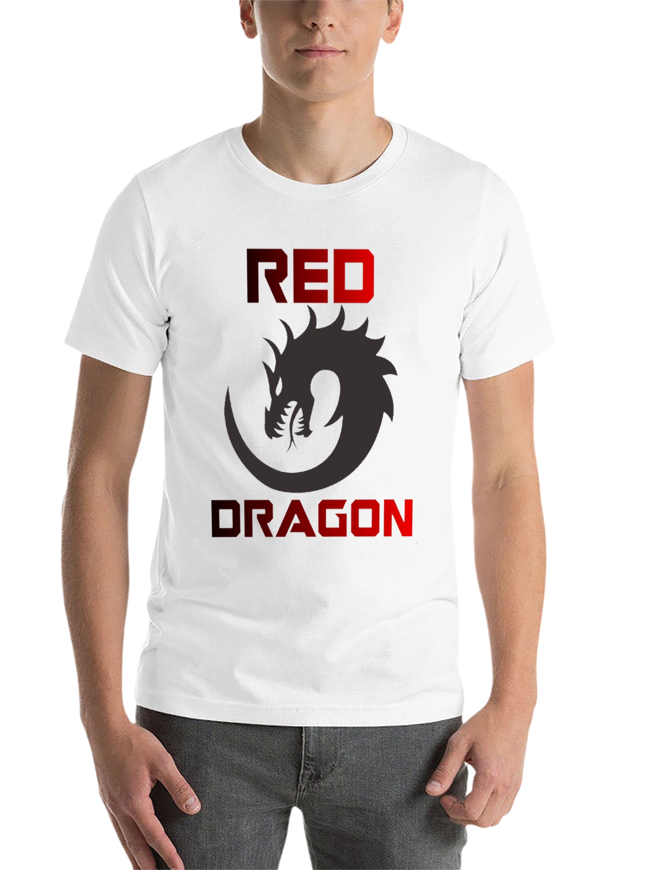 Black Red Dragon Graphic T-Shirt - Men's Black Tee view 14
