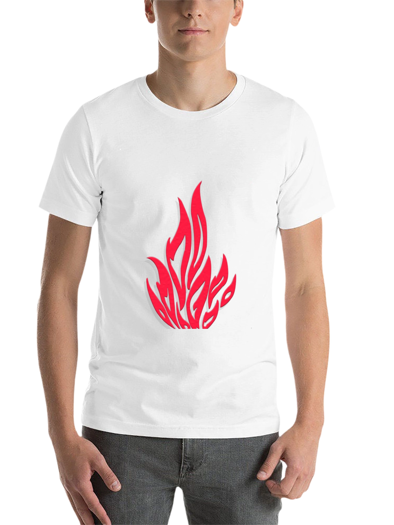 Black Fiery Red Graphic Print Black T-Shirt view 14