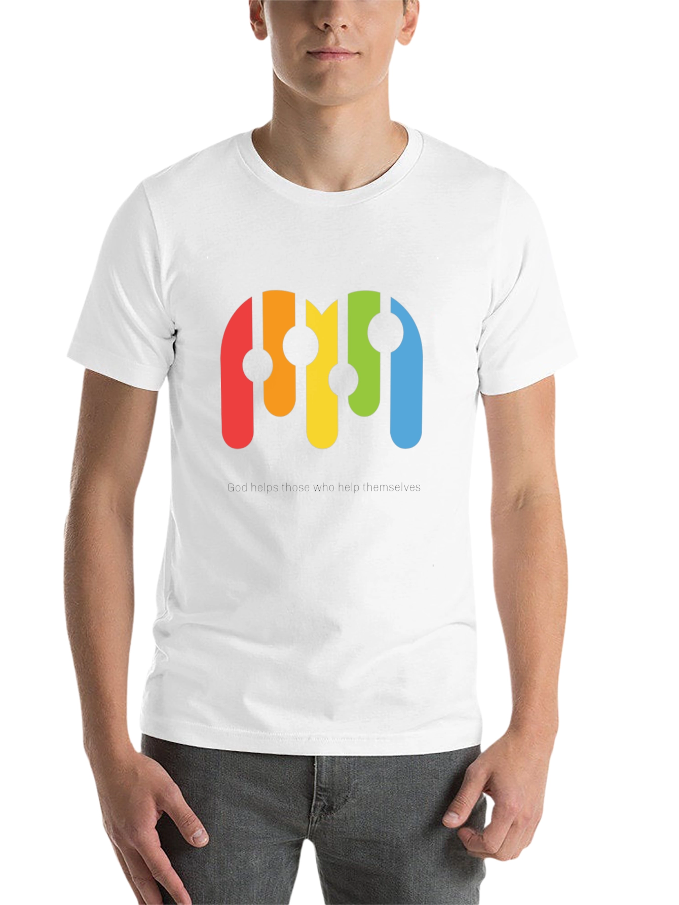 Black Retro Rainbow Graphic Black T-Shirt view 14