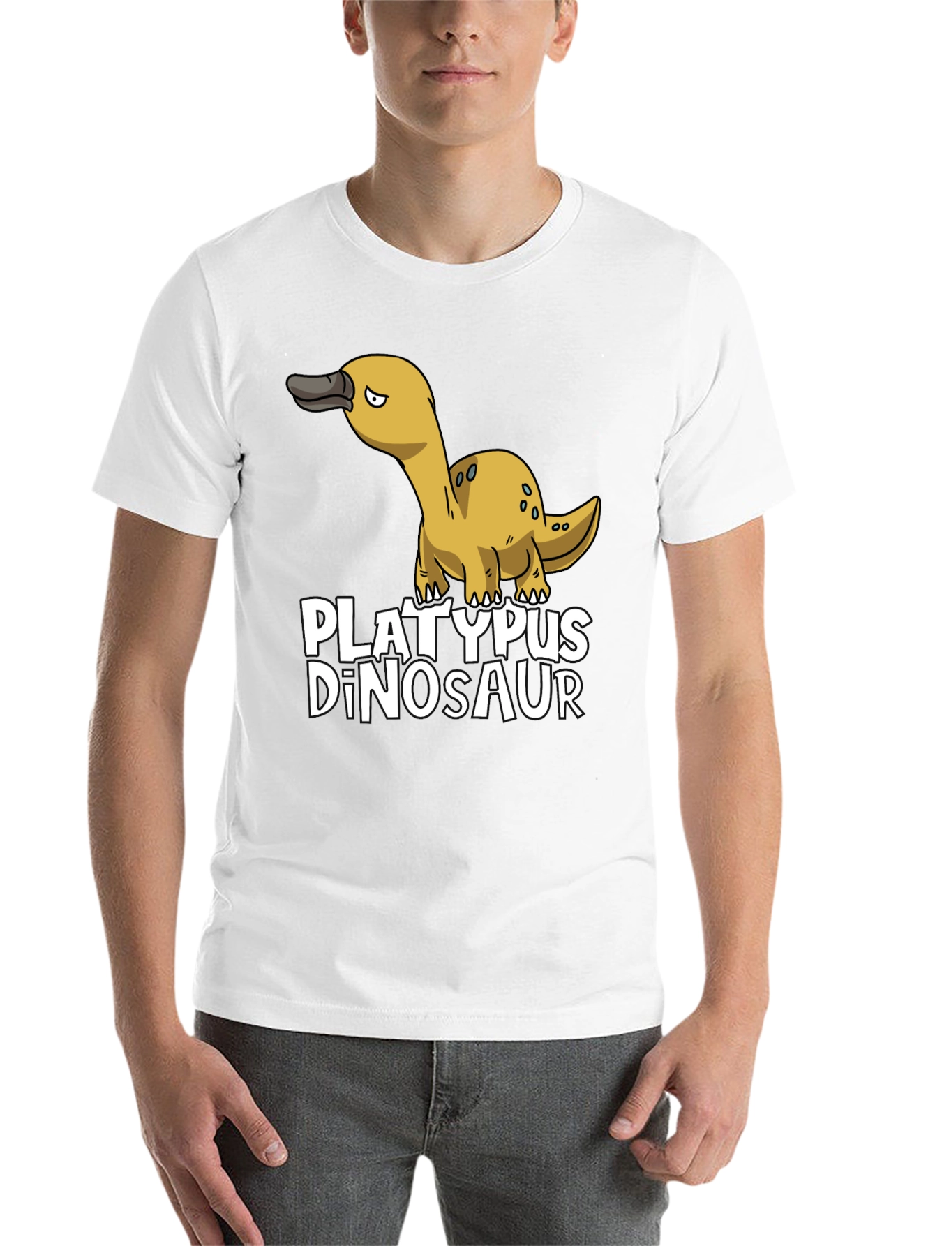 Black Platypus Dinosaur Funny Graphic Tee view 14