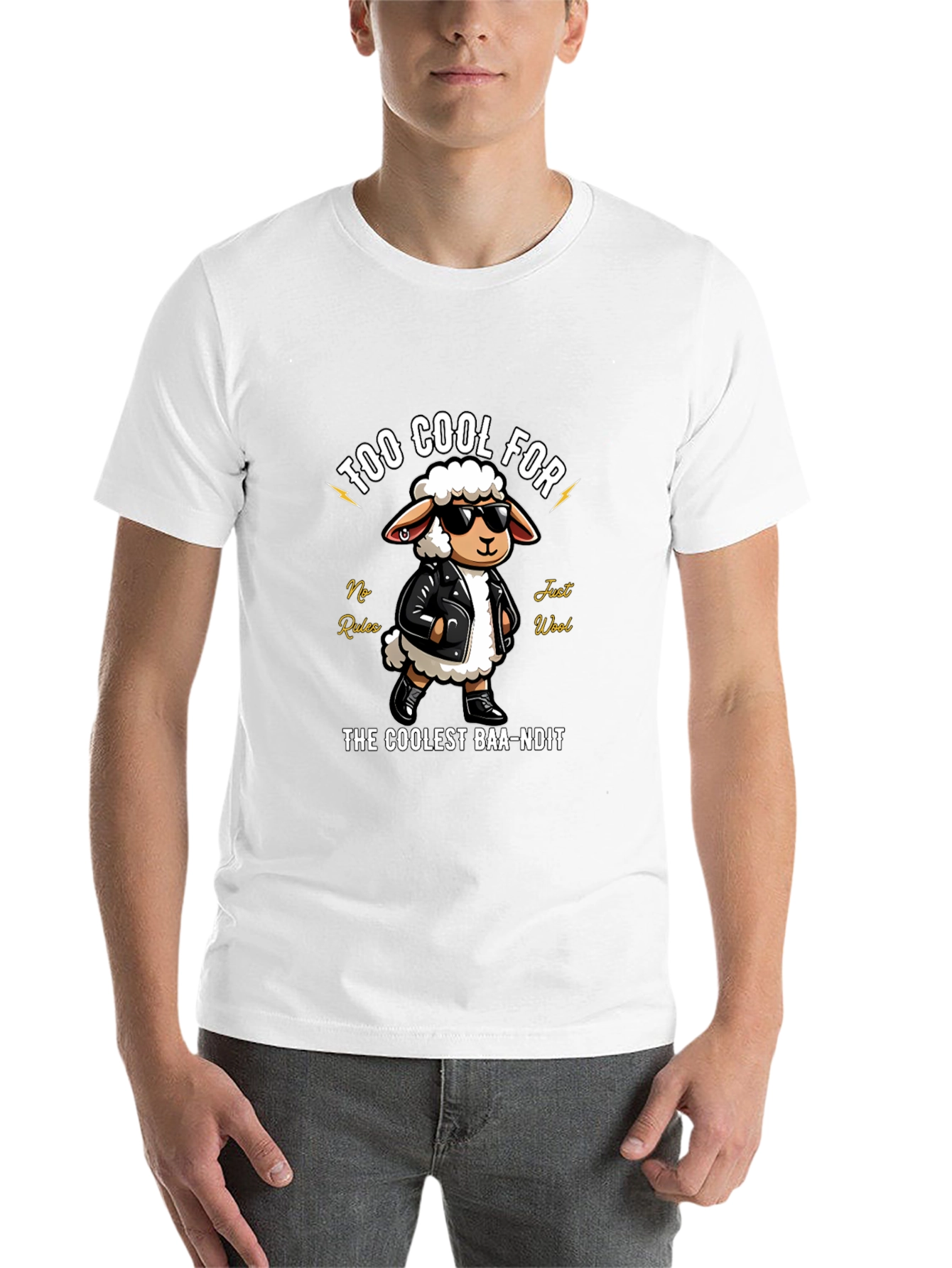 Black Coolest Baa-ndit T-Shirt view 14