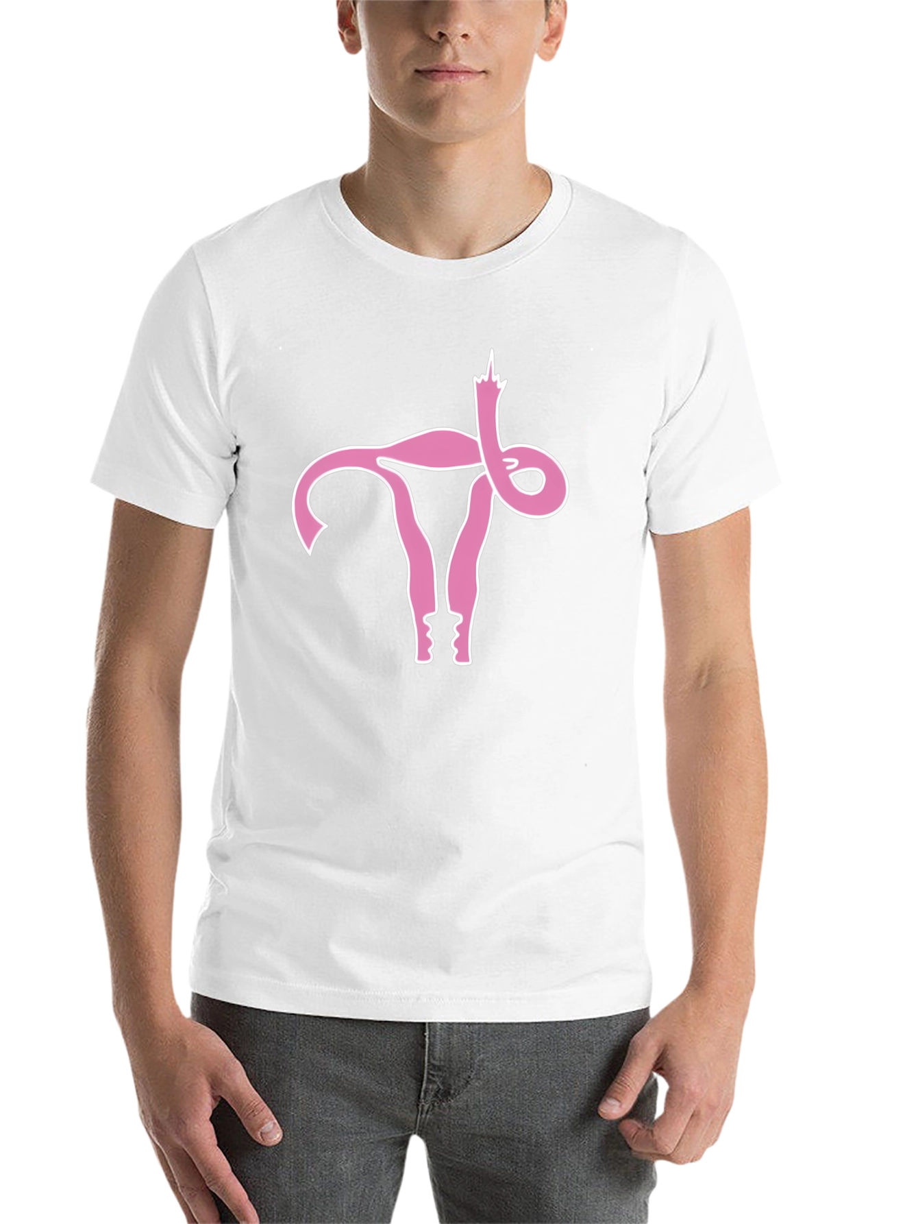 Black Uterus Middle Finger Graphic Black Tee view 14