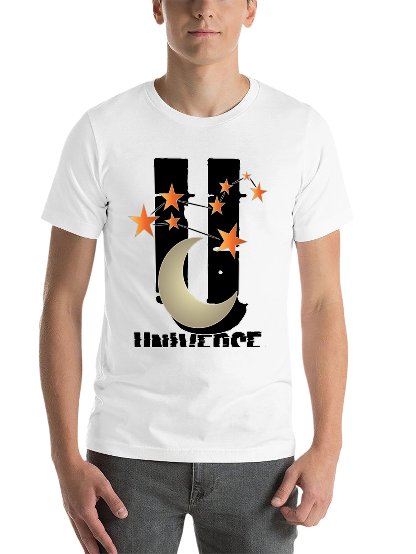 Black Universe Graphic T-Shirt - Men's Black Tee view 14