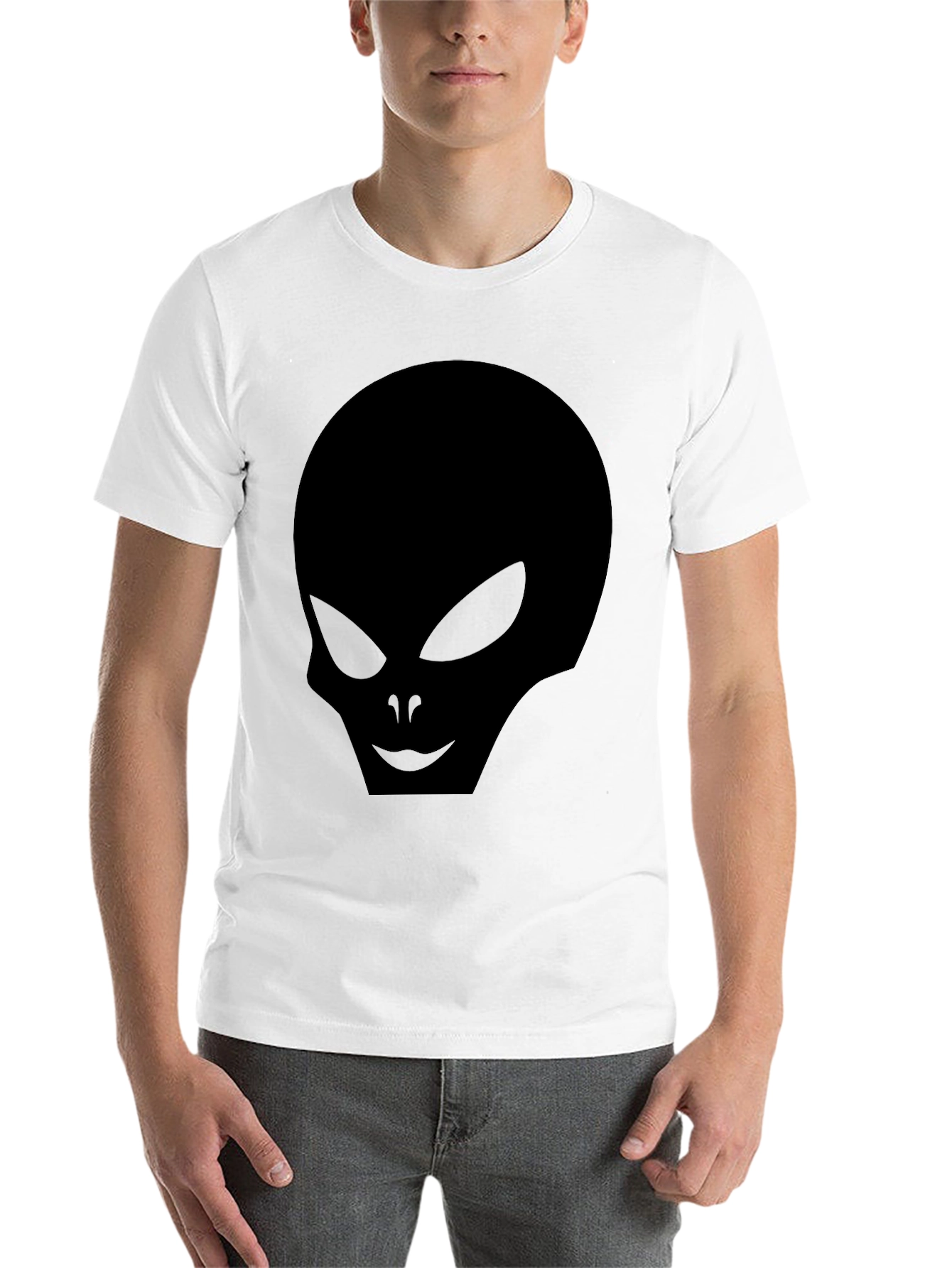 Black Alien Head Graphic Black T-Shirt view 14