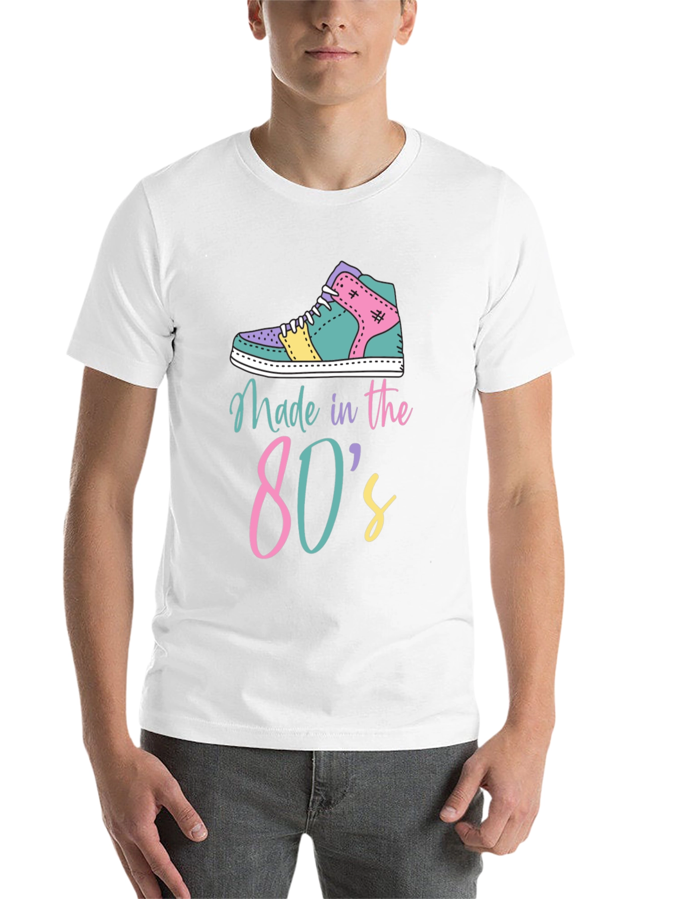 Black Retro 80s Sneaker Graphic Tee view 14