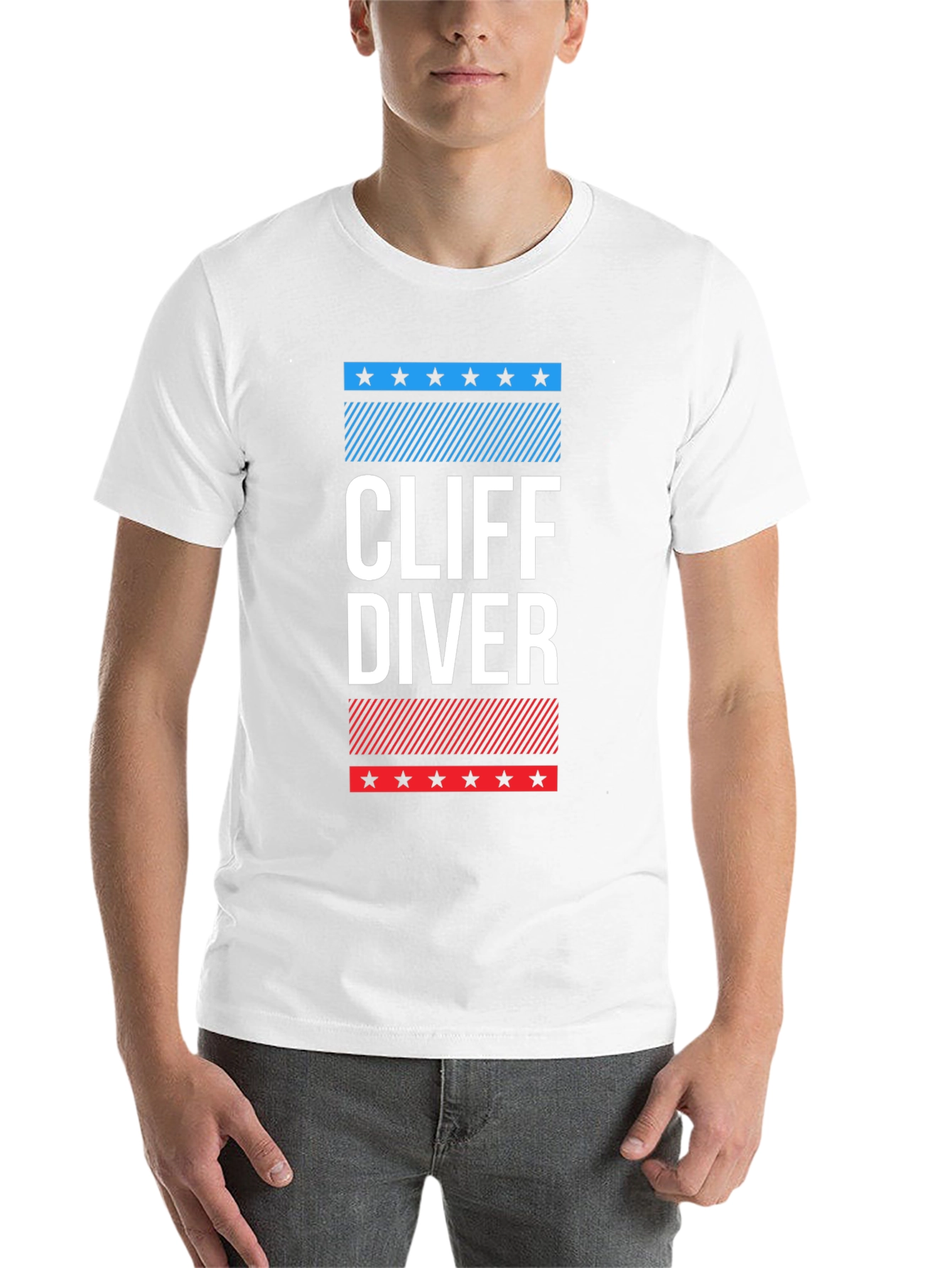 Black Cliff Diver Graphic Tee - Patriotic Design view 14