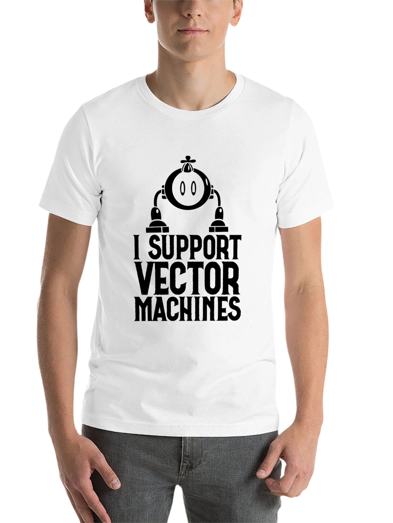 Black I Support Vector Machines Funny T-Shirt view 14