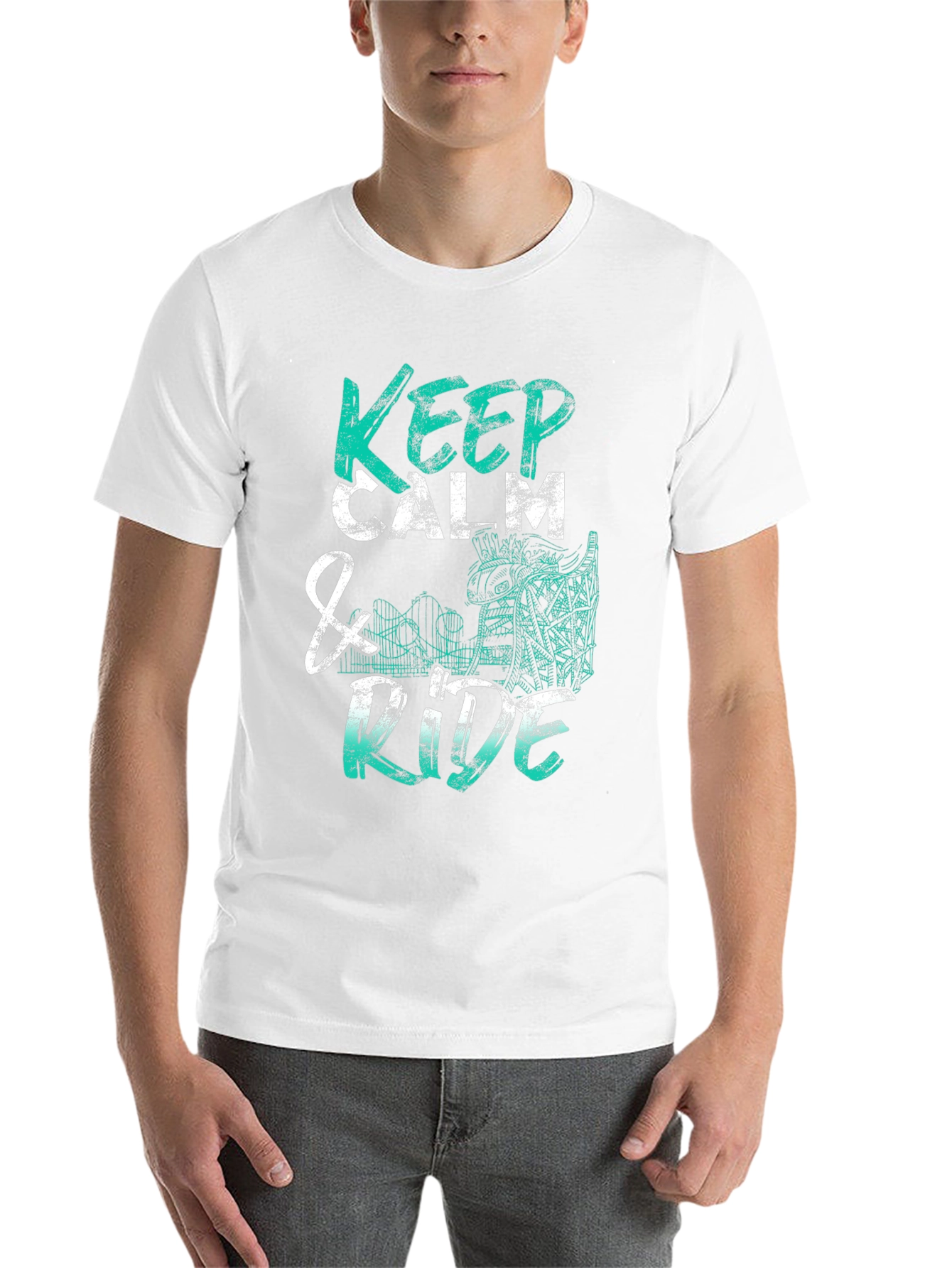 Black Keep Calm & Ride T-Shirt - Graphic Tee view 14