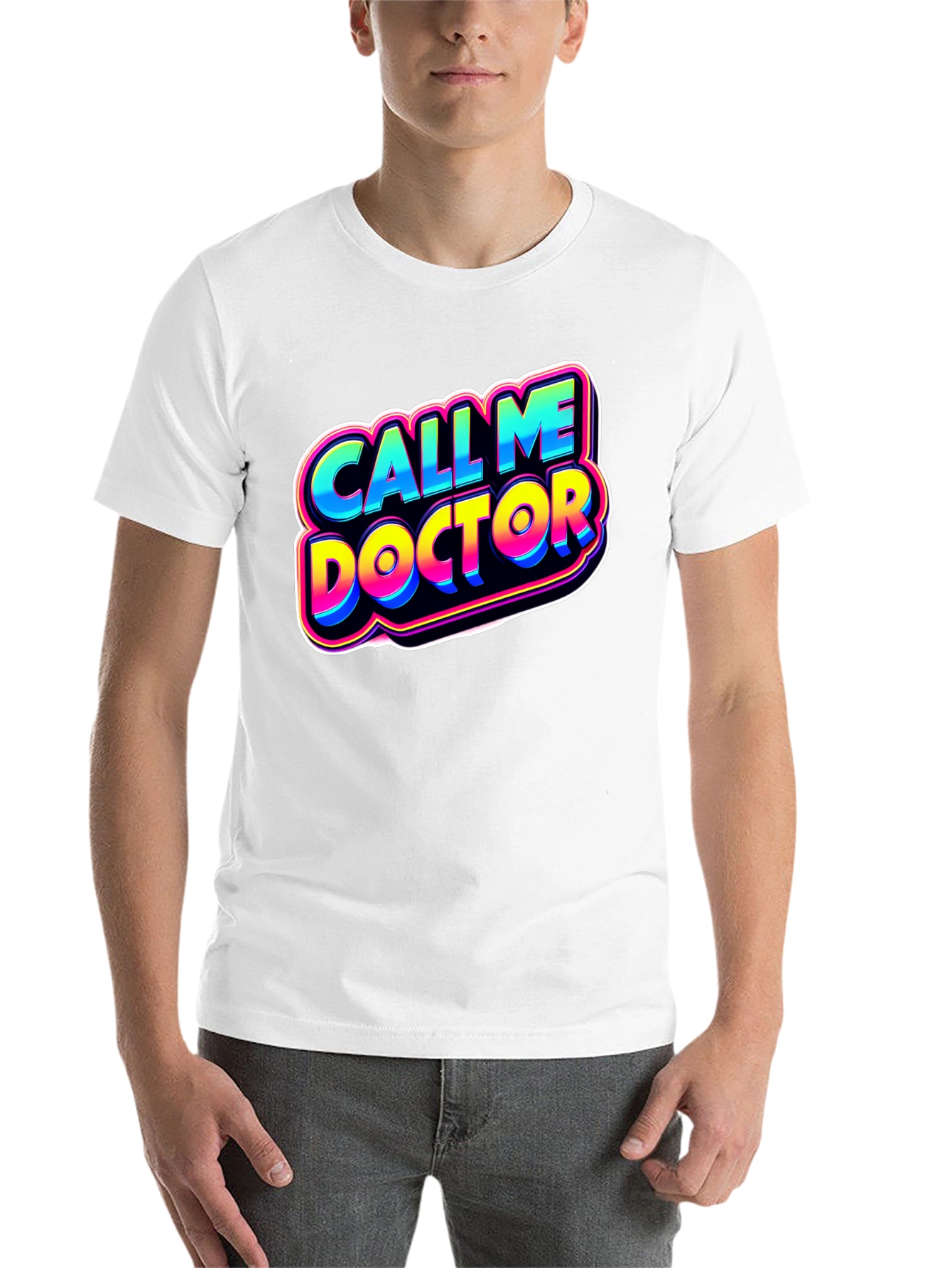 Black Call Me Doctor Graphic Tee - Novelty Humor Shirt view 14