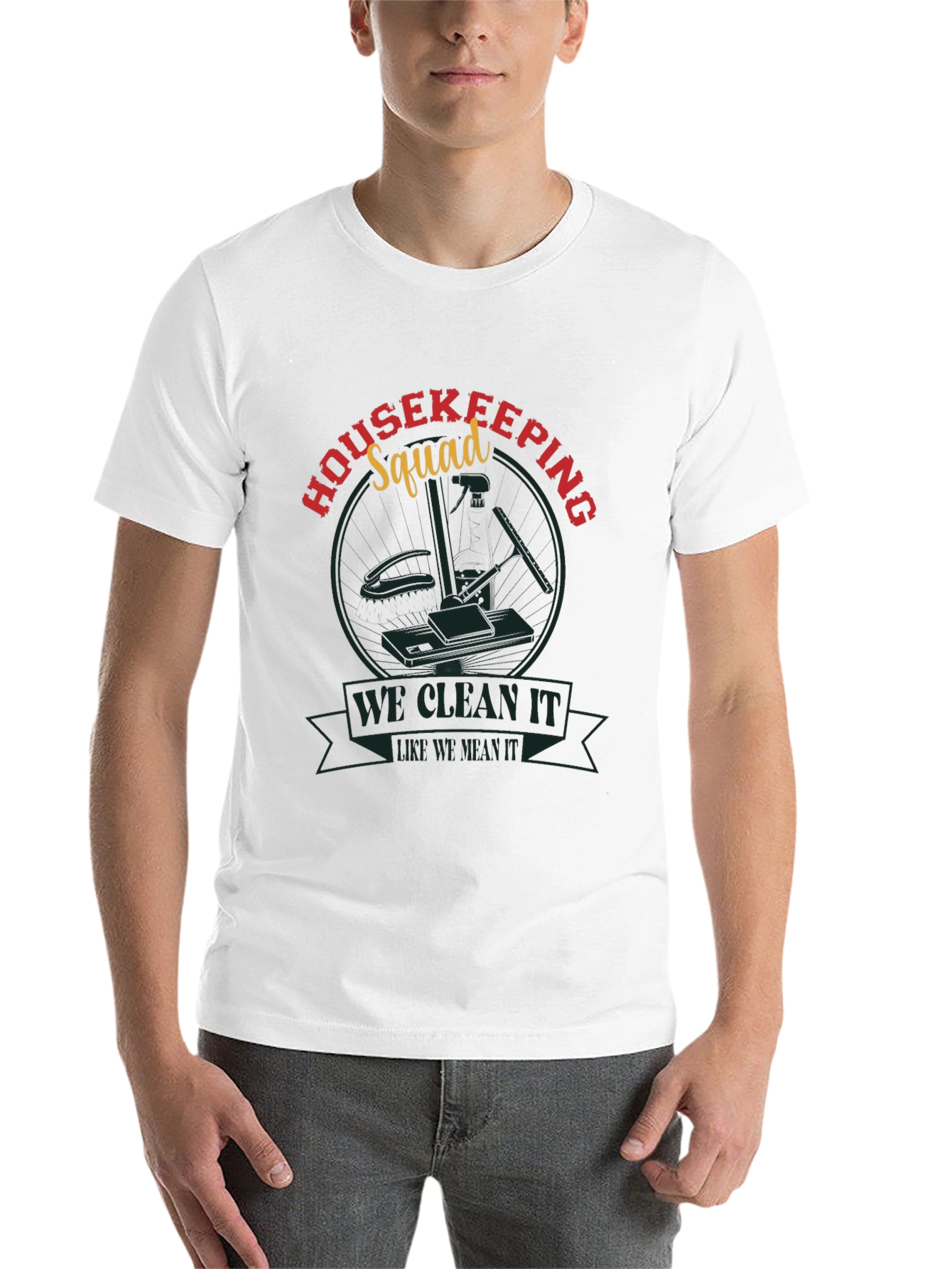 Black Housekeeping Squad Graphic Tee - Cleaning Crew Shirt view 14