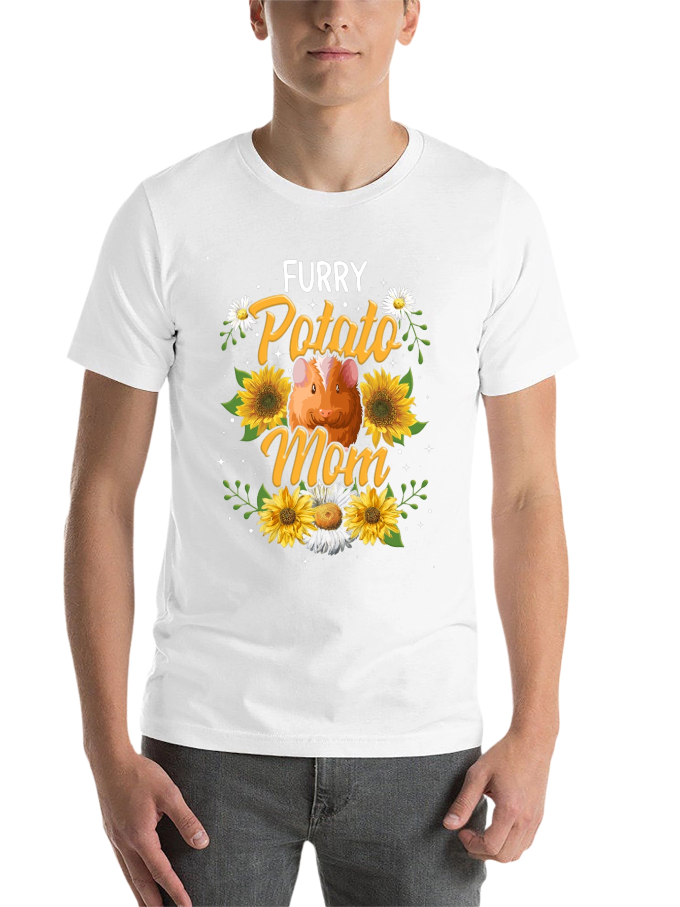 Black Furry Potato Mom Graphic T-Shirt view 14