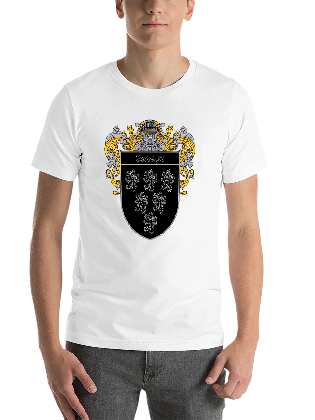 Black Savage Family Crest Black T-Shirt view 14
