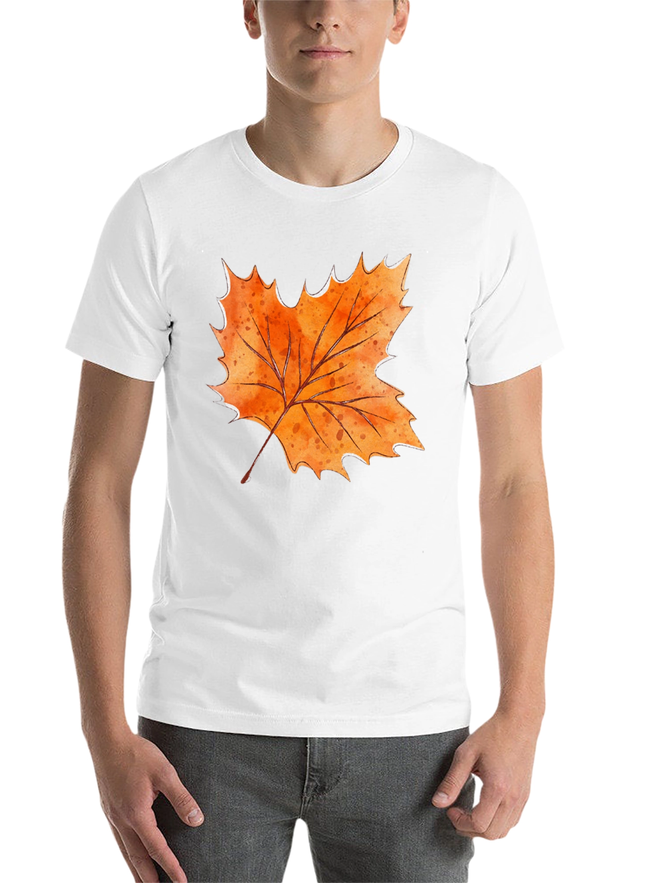 Black Autumn Leaf Graphic T-Shirt - Fall Season Style view 14
