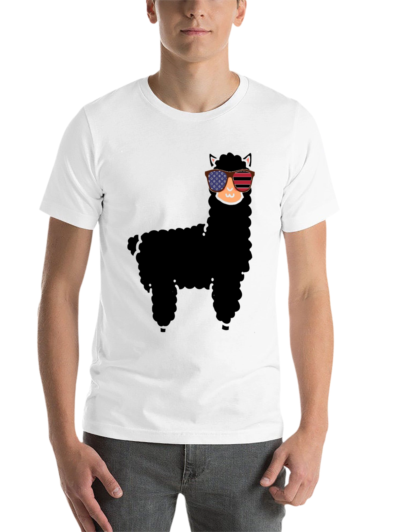 Black Cool Llama Graphic Tee view 14