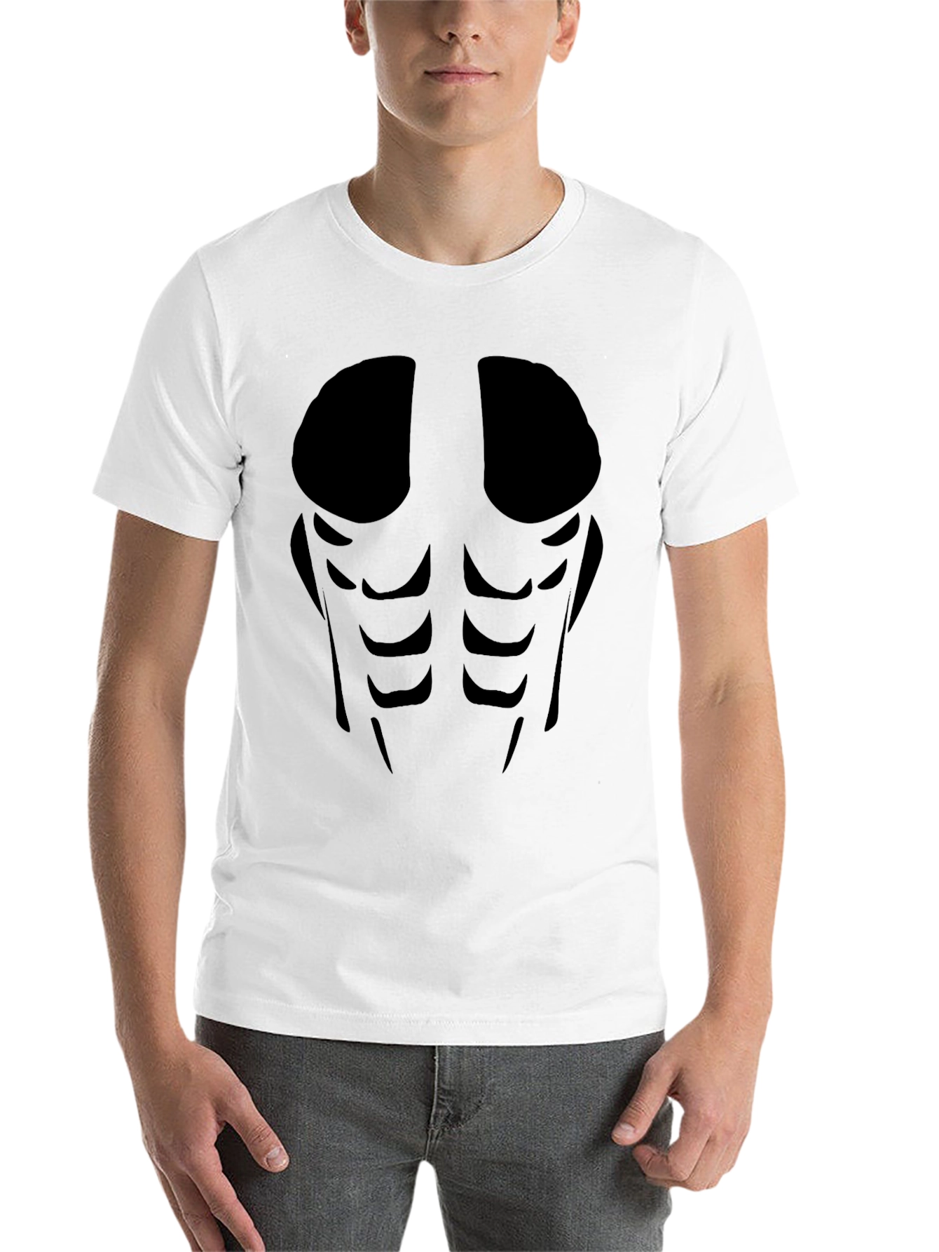 Black Men's Abs Silhouette Graphic Tee - Black view 14