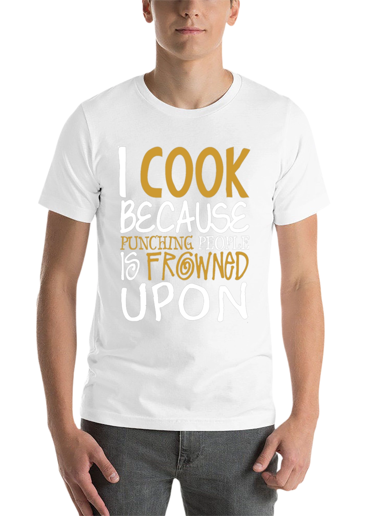 Black I Cook Because Punching People Is Frowned Upon T-Shirt view 14