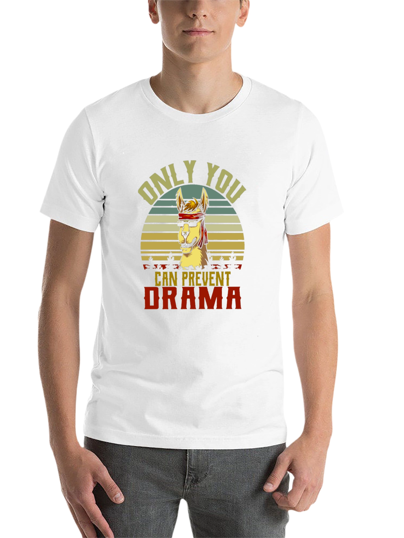 Black Only You Can Prevent Drama Llama T-Shirt view 14