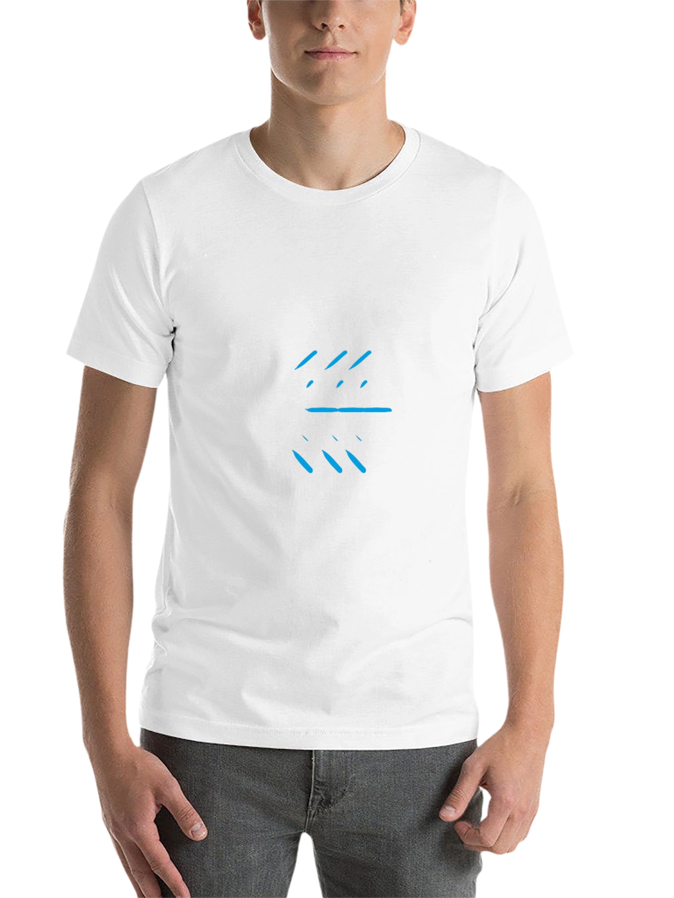Black Modern Graphic Tee - Black with Blue Design view 14