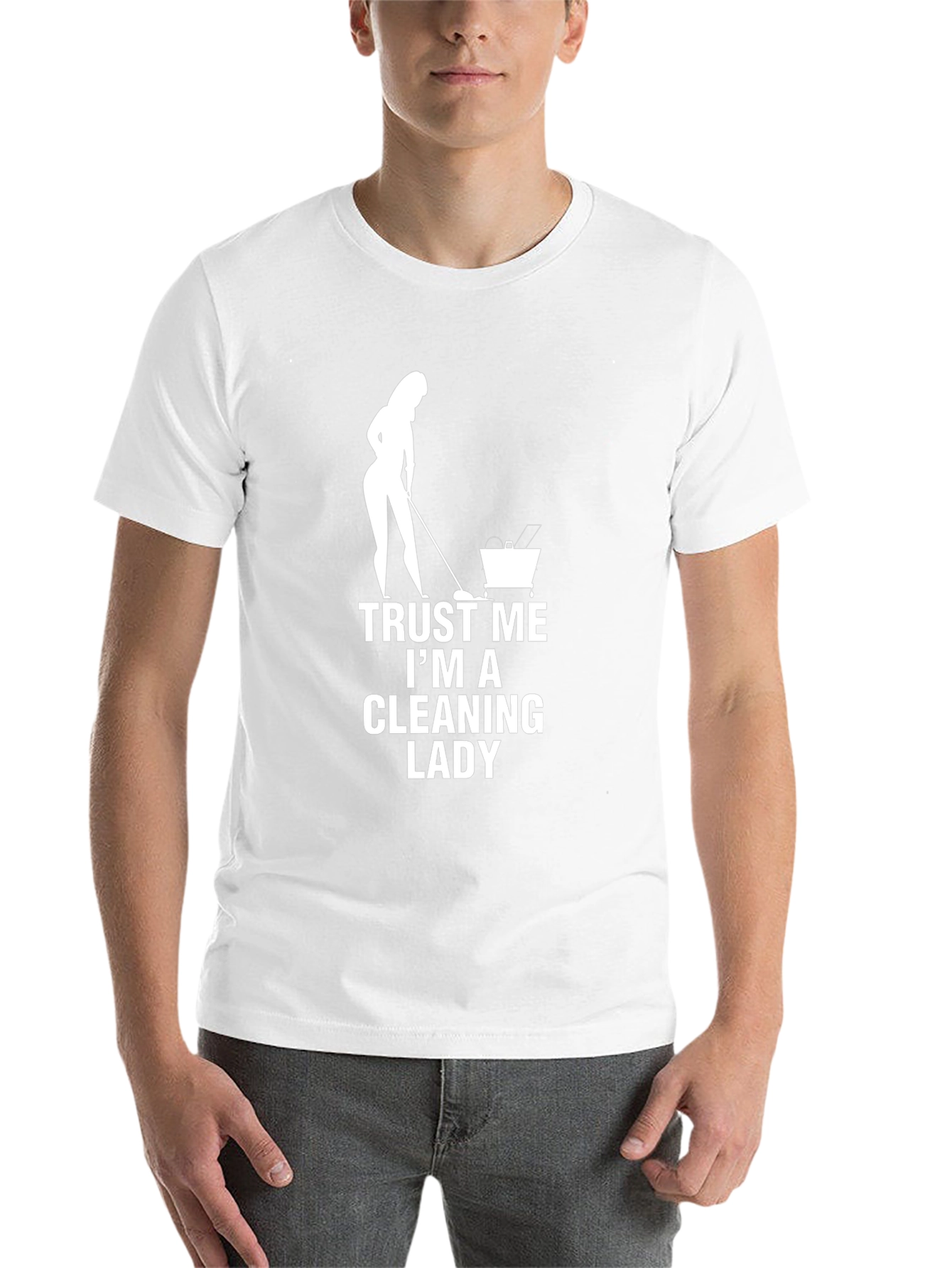 Black Trust Me I'm A Cleaning Lady T-Shirt view 14