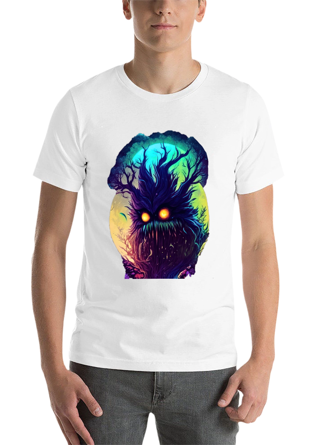 Black Mystic Tree Monster Graphic Tee - Black T-Shirt view 14