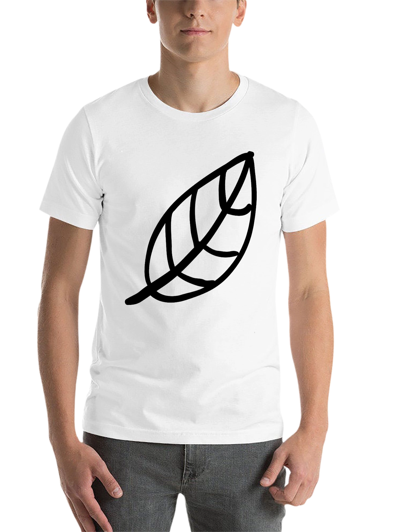 Black Leaf Print Black T-Shirt - Casual Style view 14