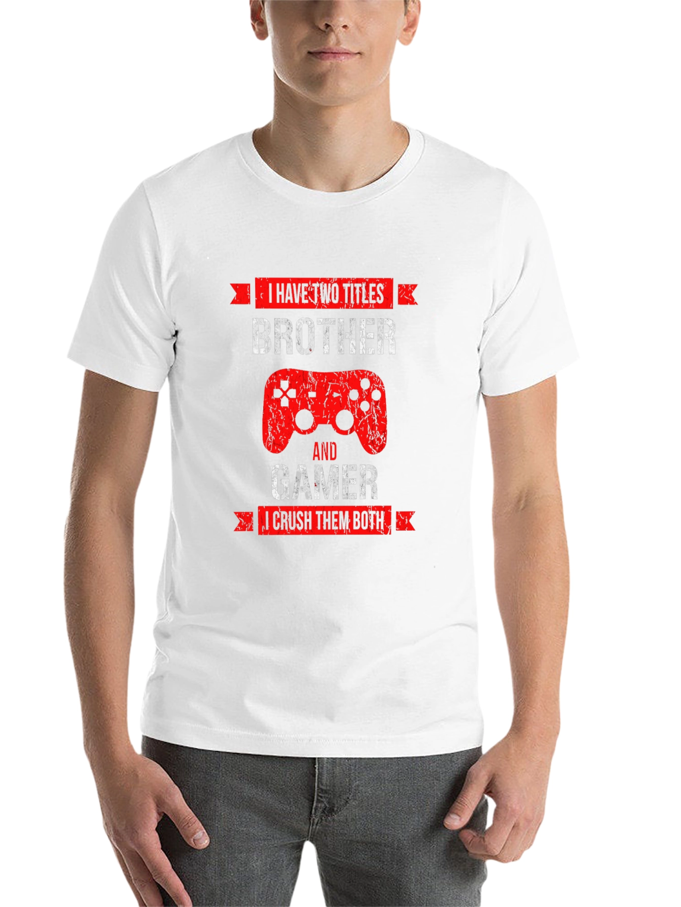 Black Brother Gamer T-Shirt - Crush Them Both! view 14
