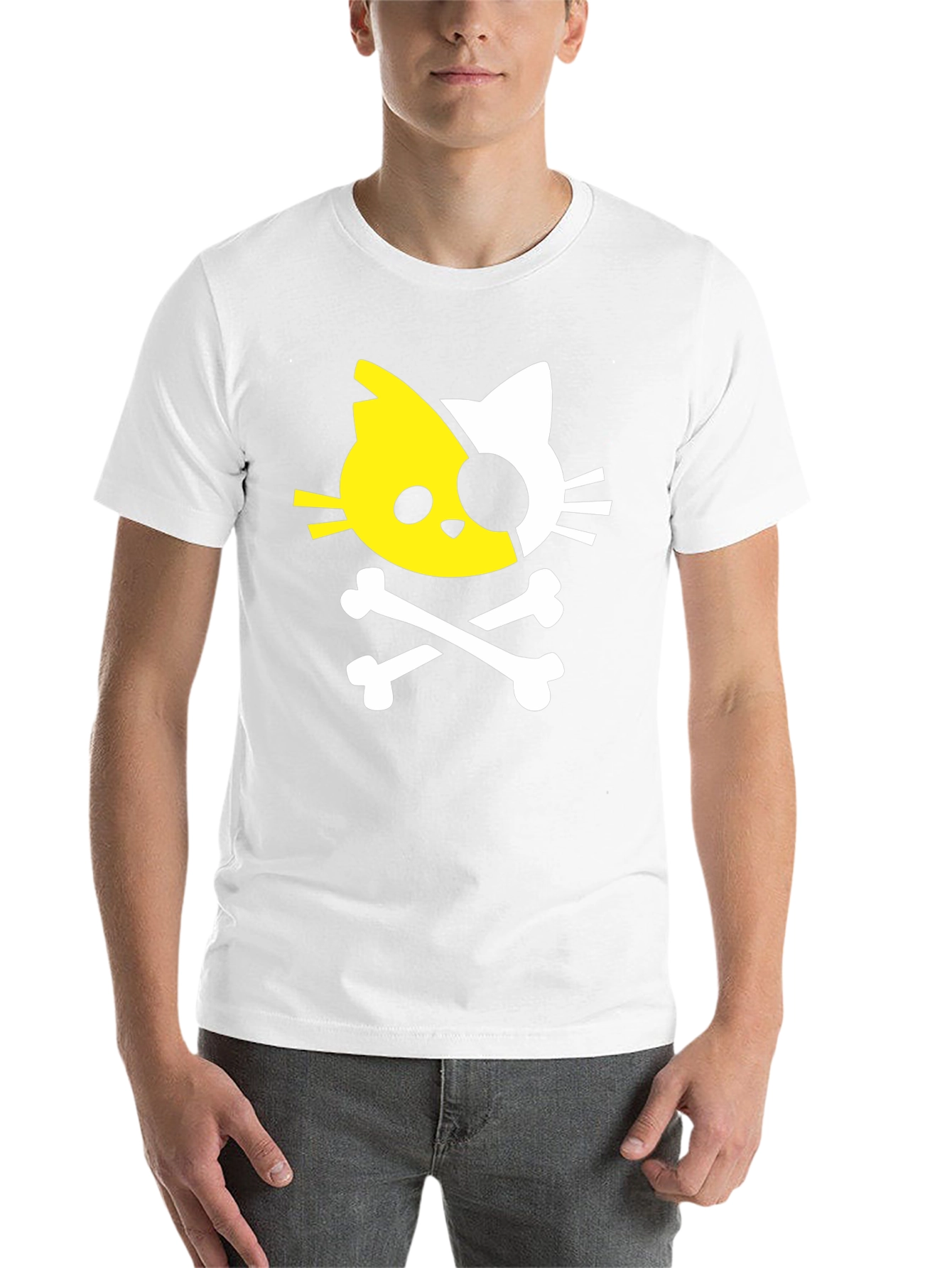 Black Cat Pirate T-Shirt - Unique Skull & Crossbones Design view 14