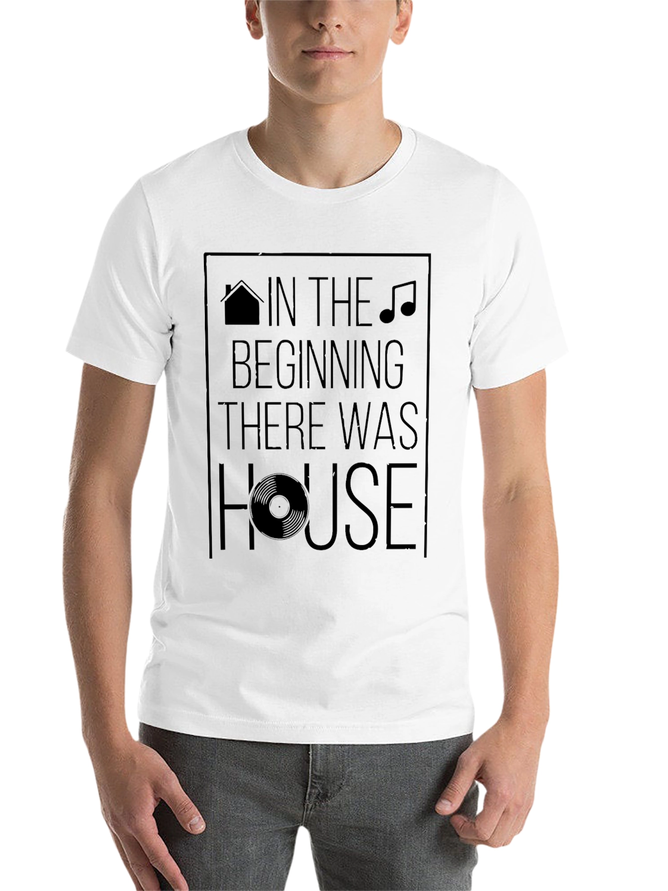 Black In The Beginning There Was House Black T-Shirt view 14