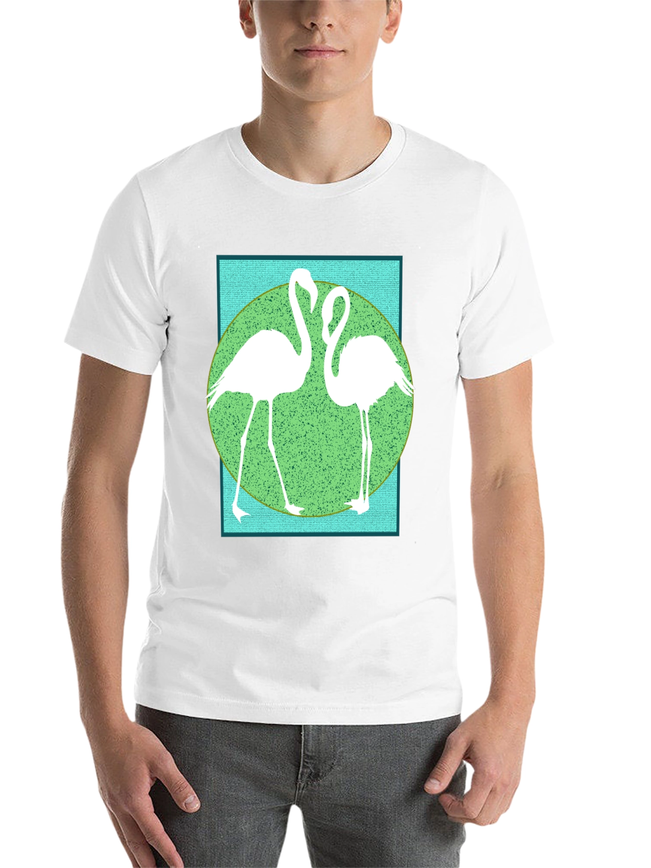 Black Flamingo Graphic Tee - Cool Bird Design view 14