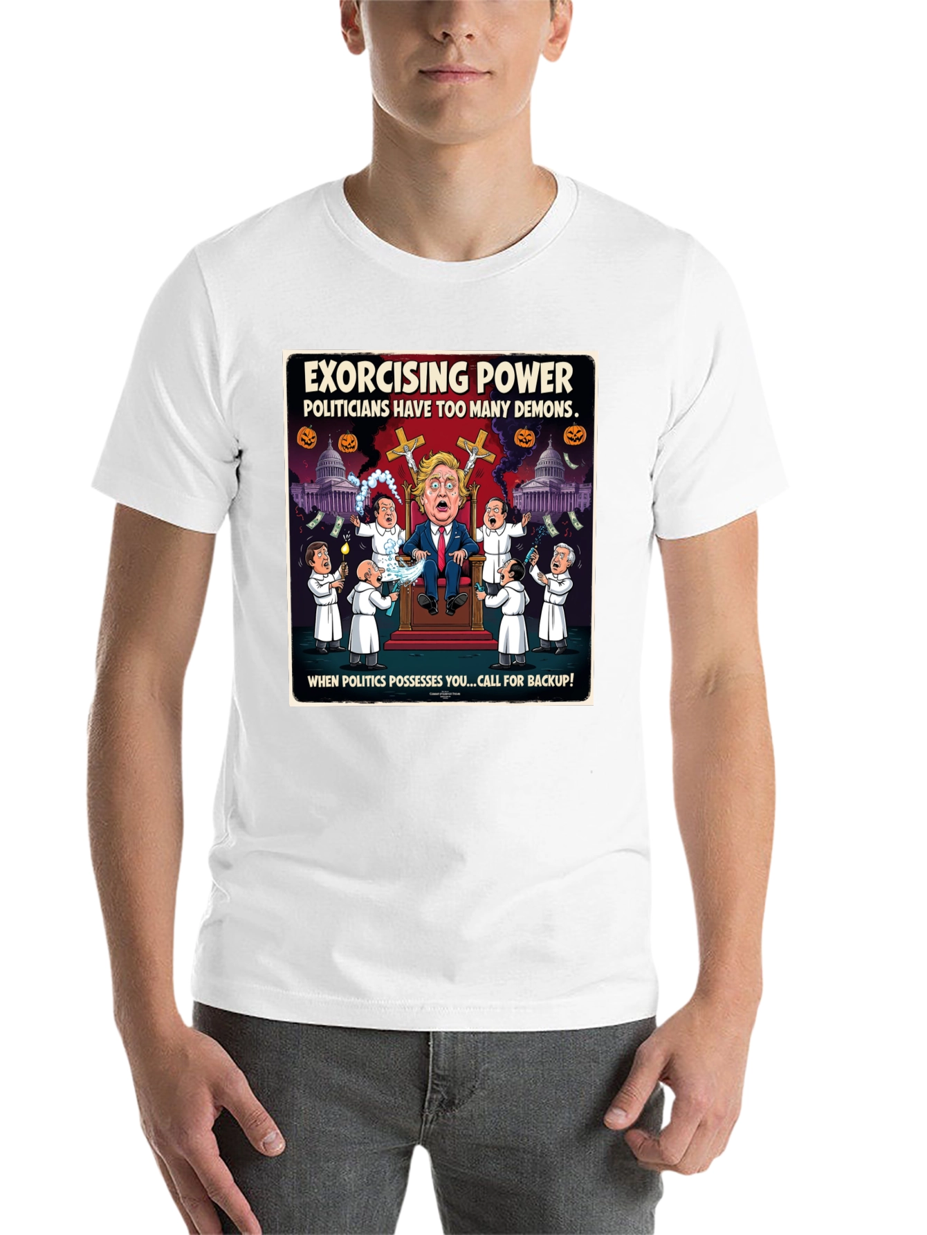 Black Exorcising Power Graphic T-Shirt view 14