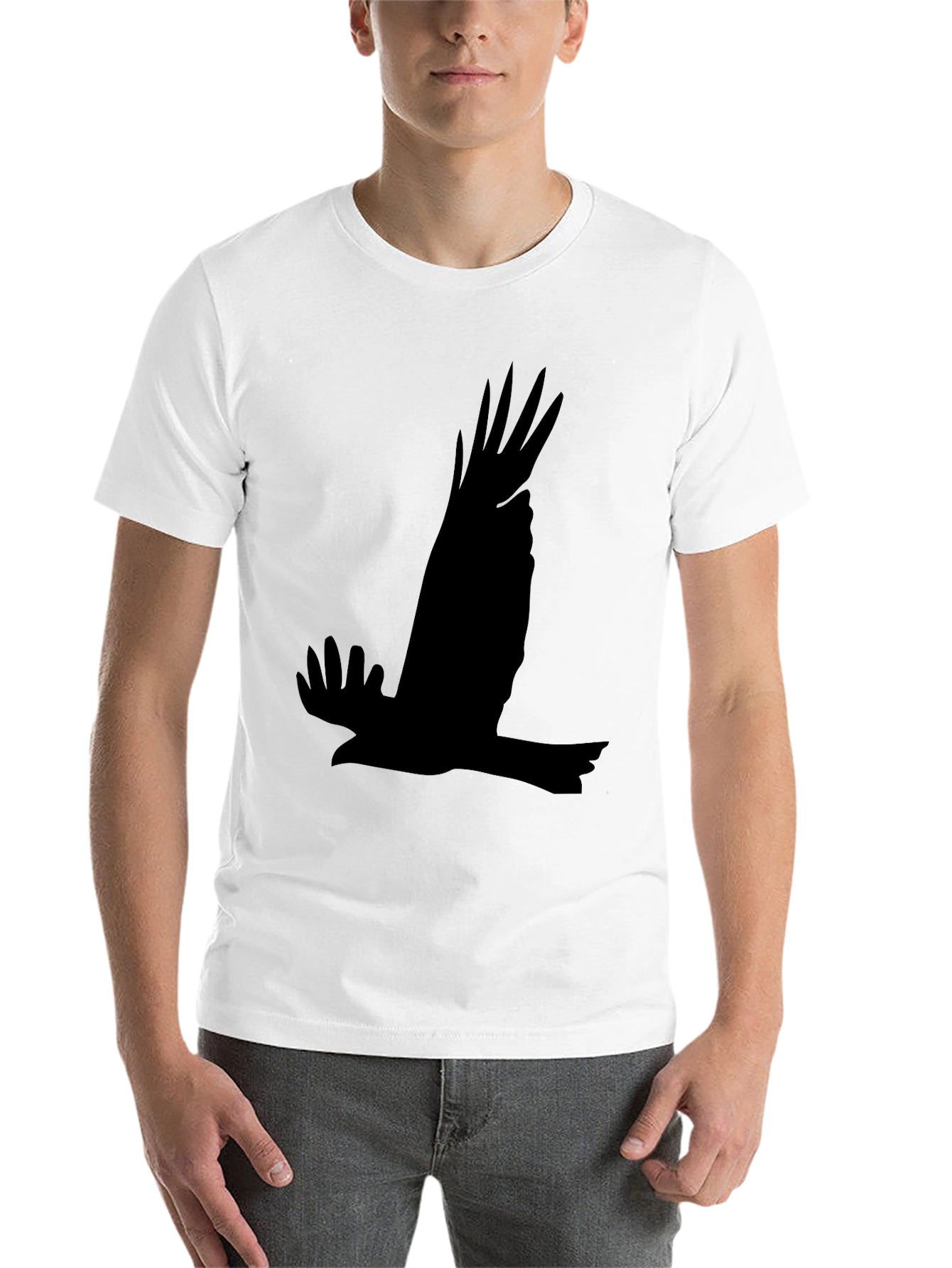 Black Black Eagle Silhouette T-Shirt - Men's Graphic Tee view 14