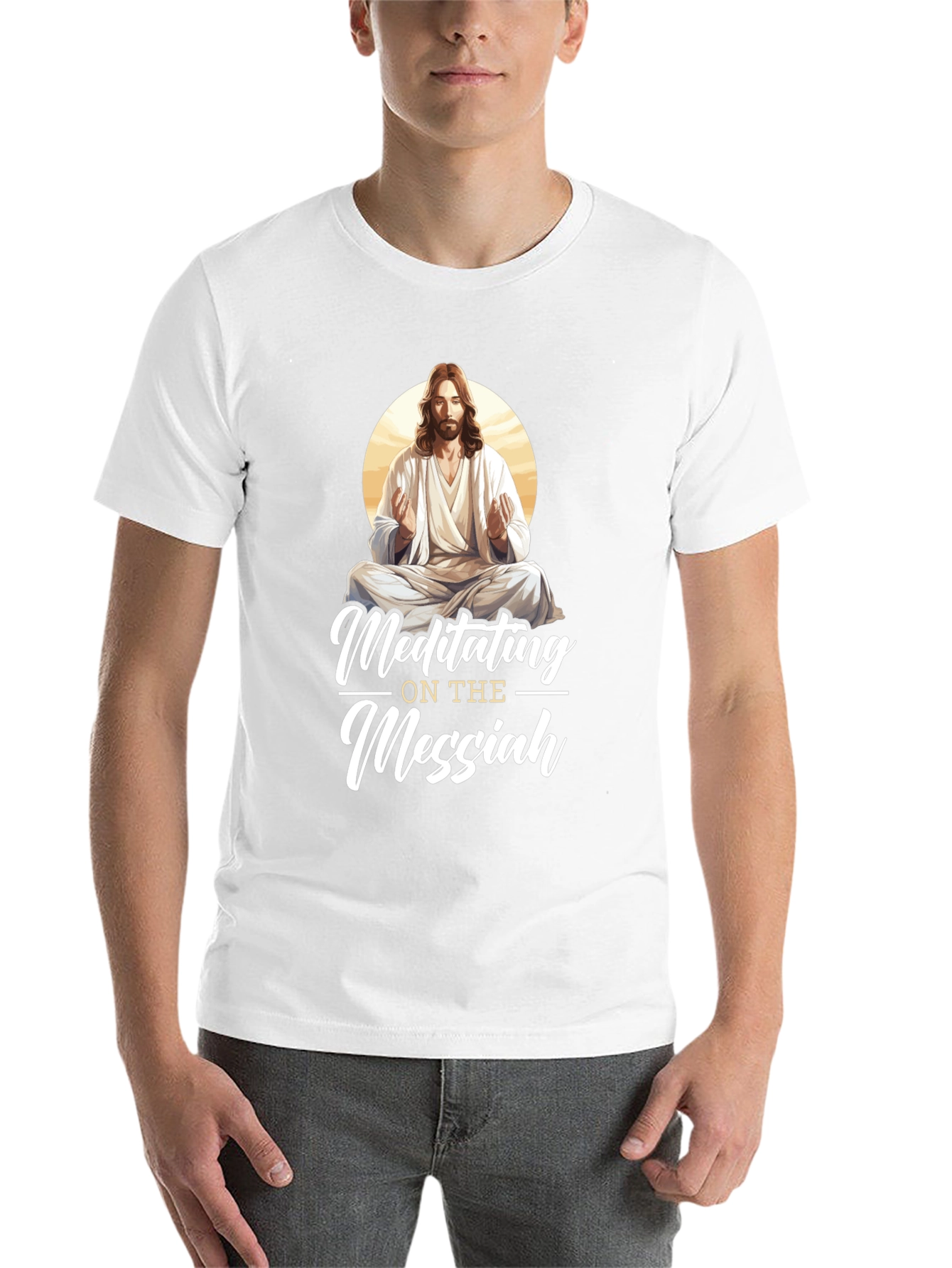 Black Meditating Messiah T-Shirt - Spiritual Comfort view 14